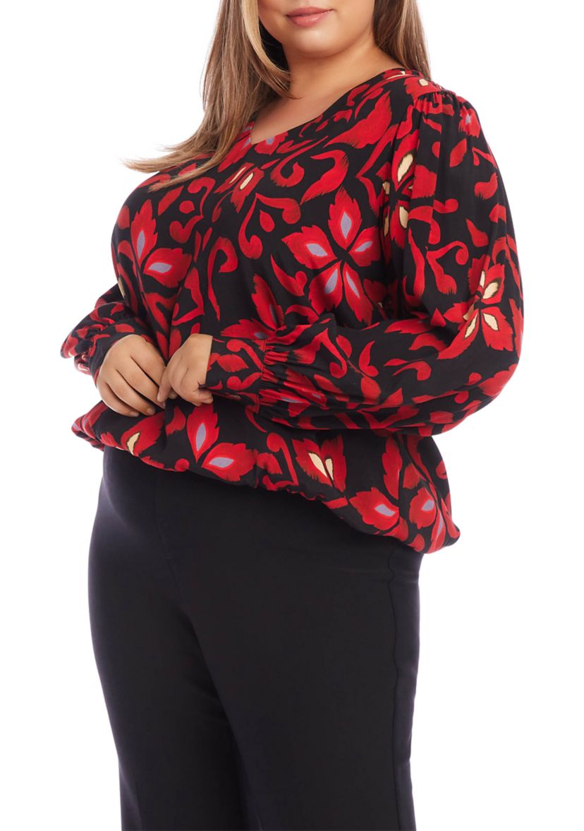 Plus Size V-Neck Blouse
