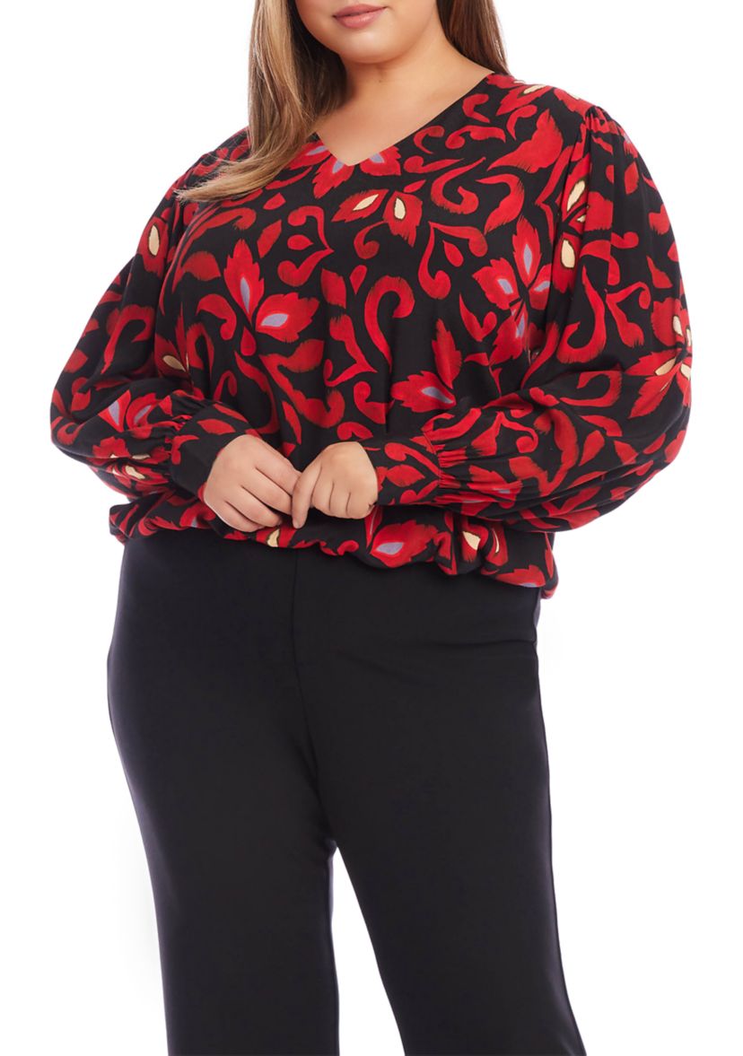 Plus Size V-Neck Blouse
