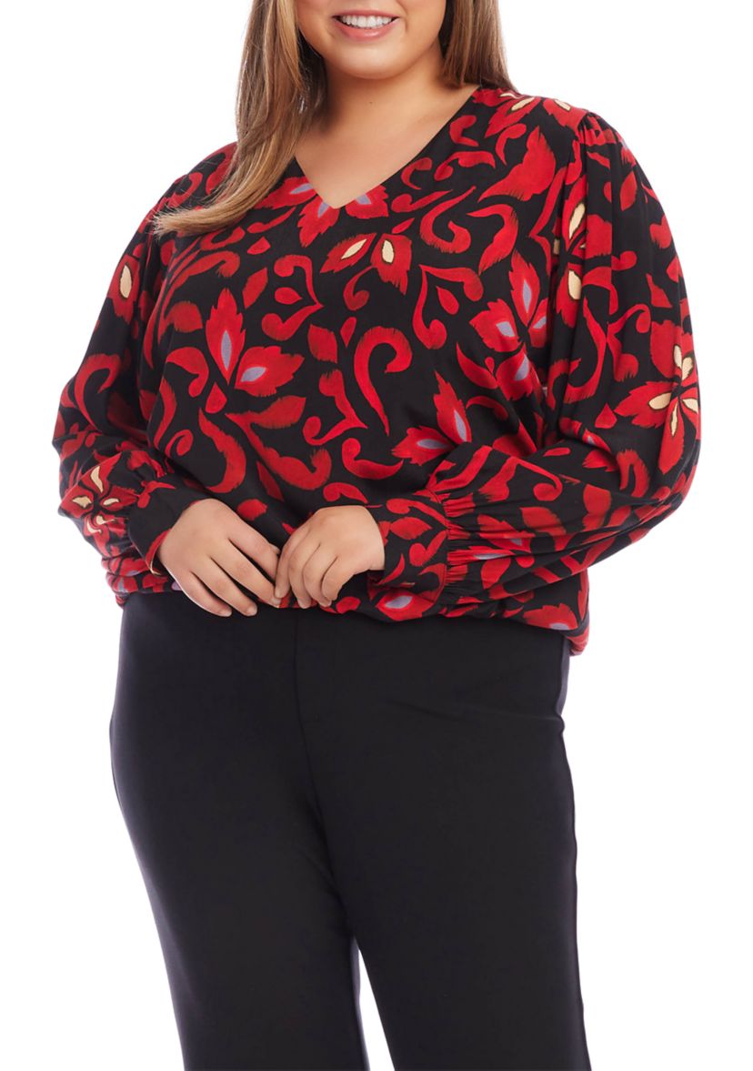 Plus Size V-Neck Blouse