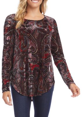 Karen Kane Women's Velvet Burnout Shirt | belk