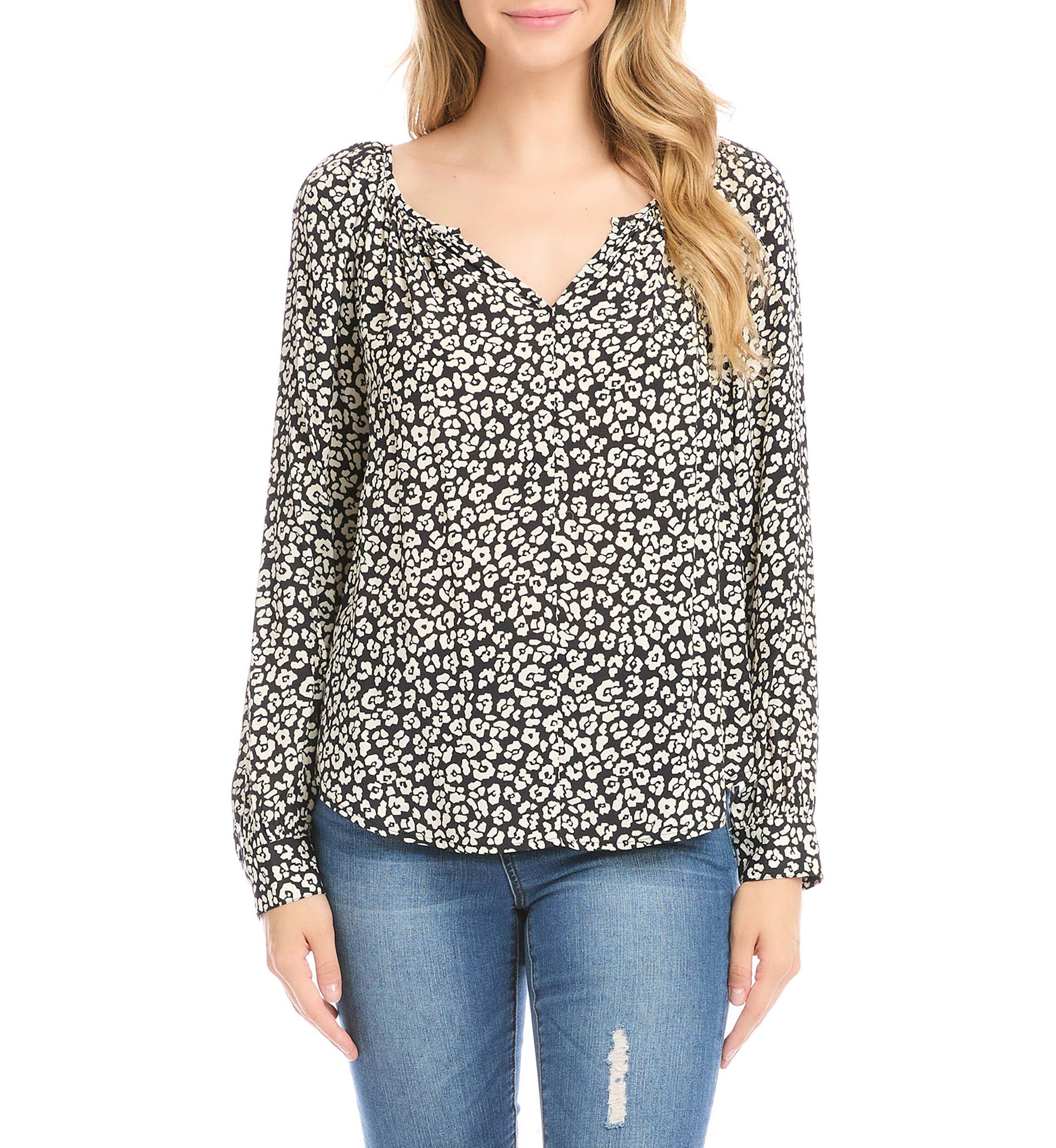 Womens Long Sleeve Peasant Top