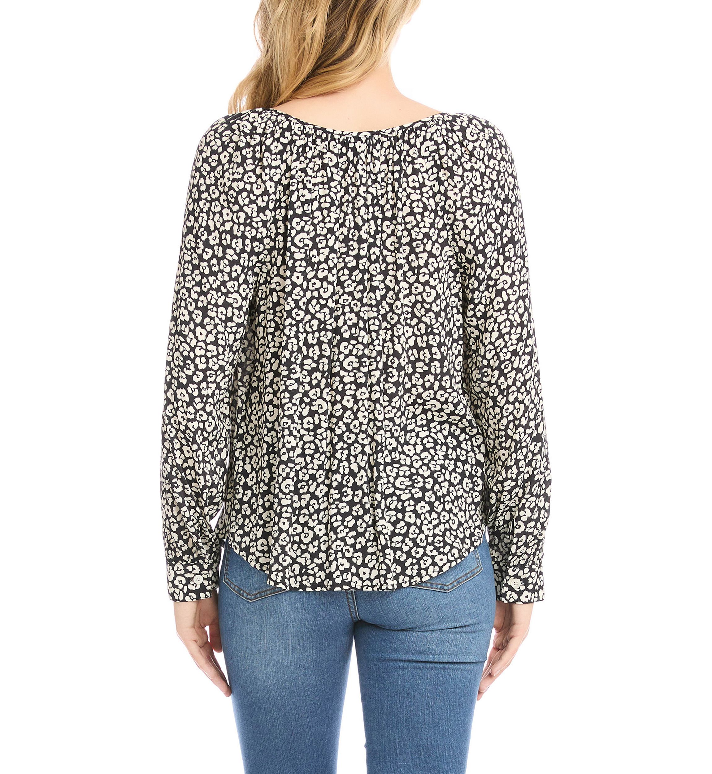 Womens Long Sleeve Peasant Top