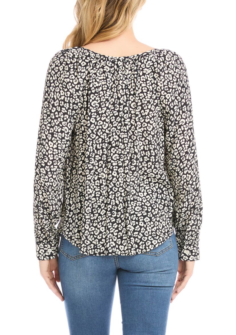 Womens Long Sleeve Peasant Top