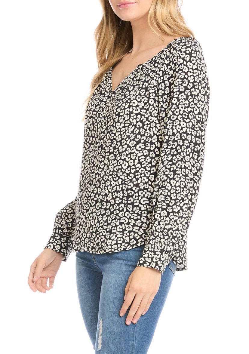 Womens Long Sleeve Peasant Top