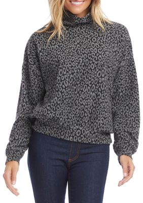 cheetah mock neck