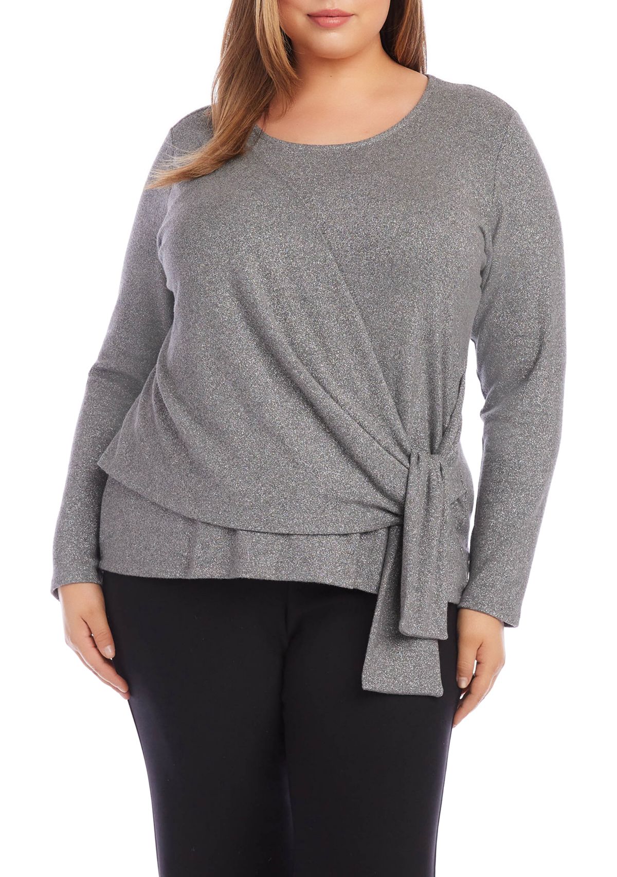 Plus Size Drape Front Top