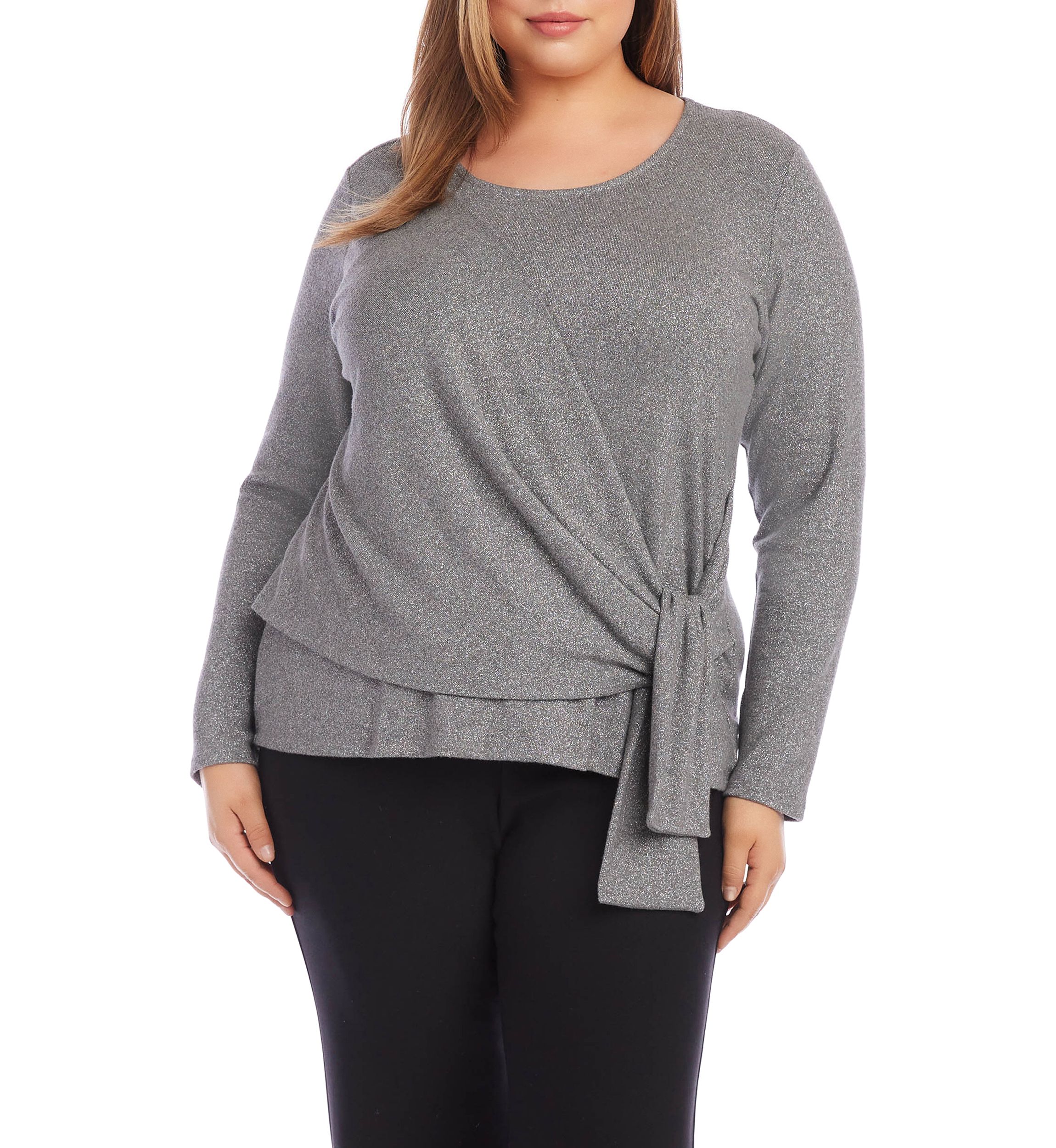 Plus Size Drape Front Top