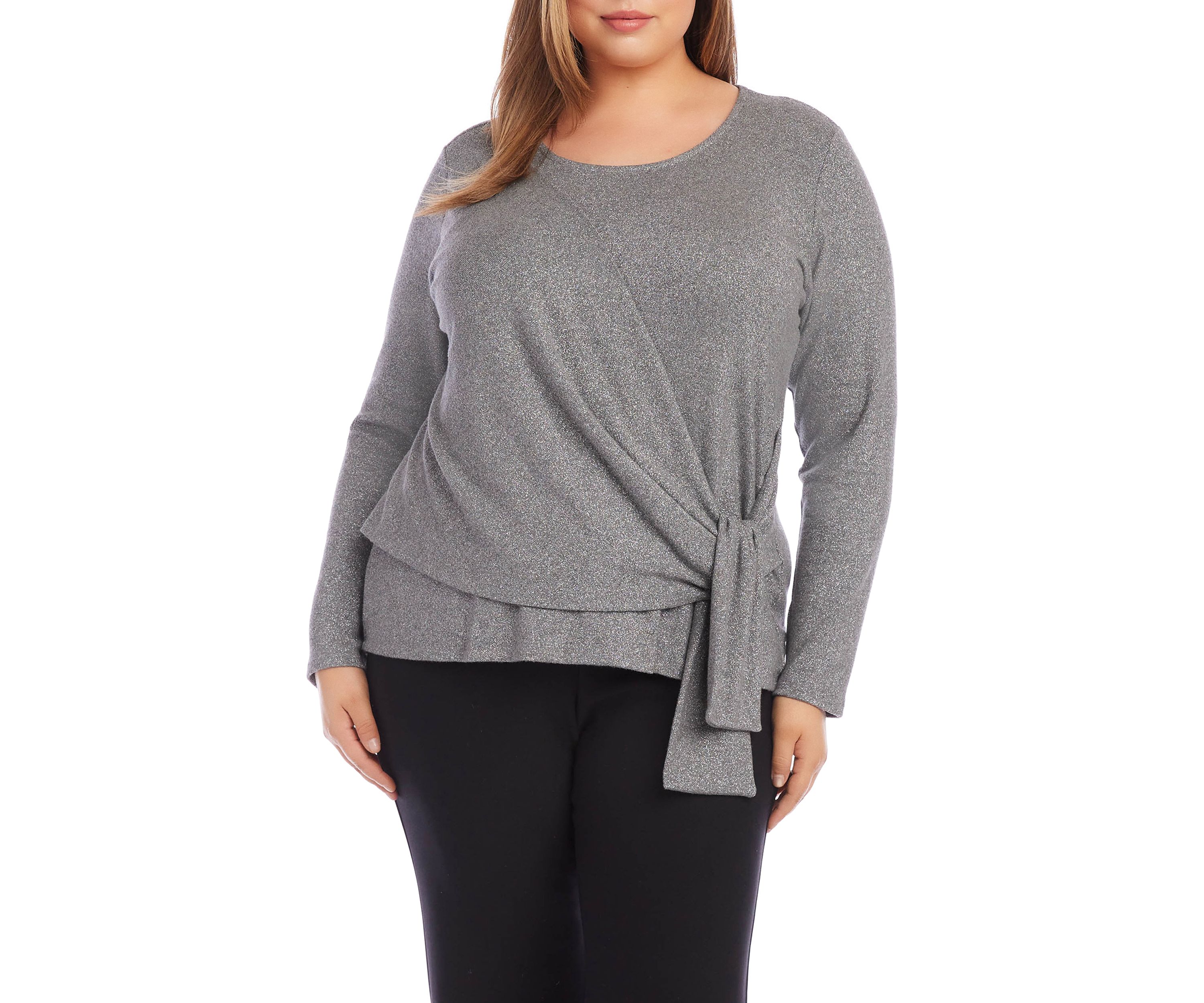 Plus Size Drape Front Top