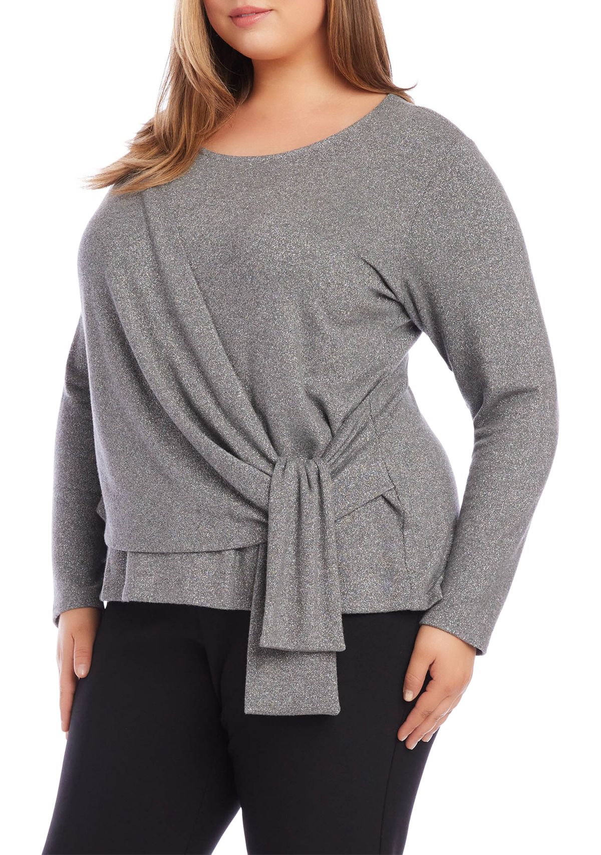 Plus Size Drape Front Top