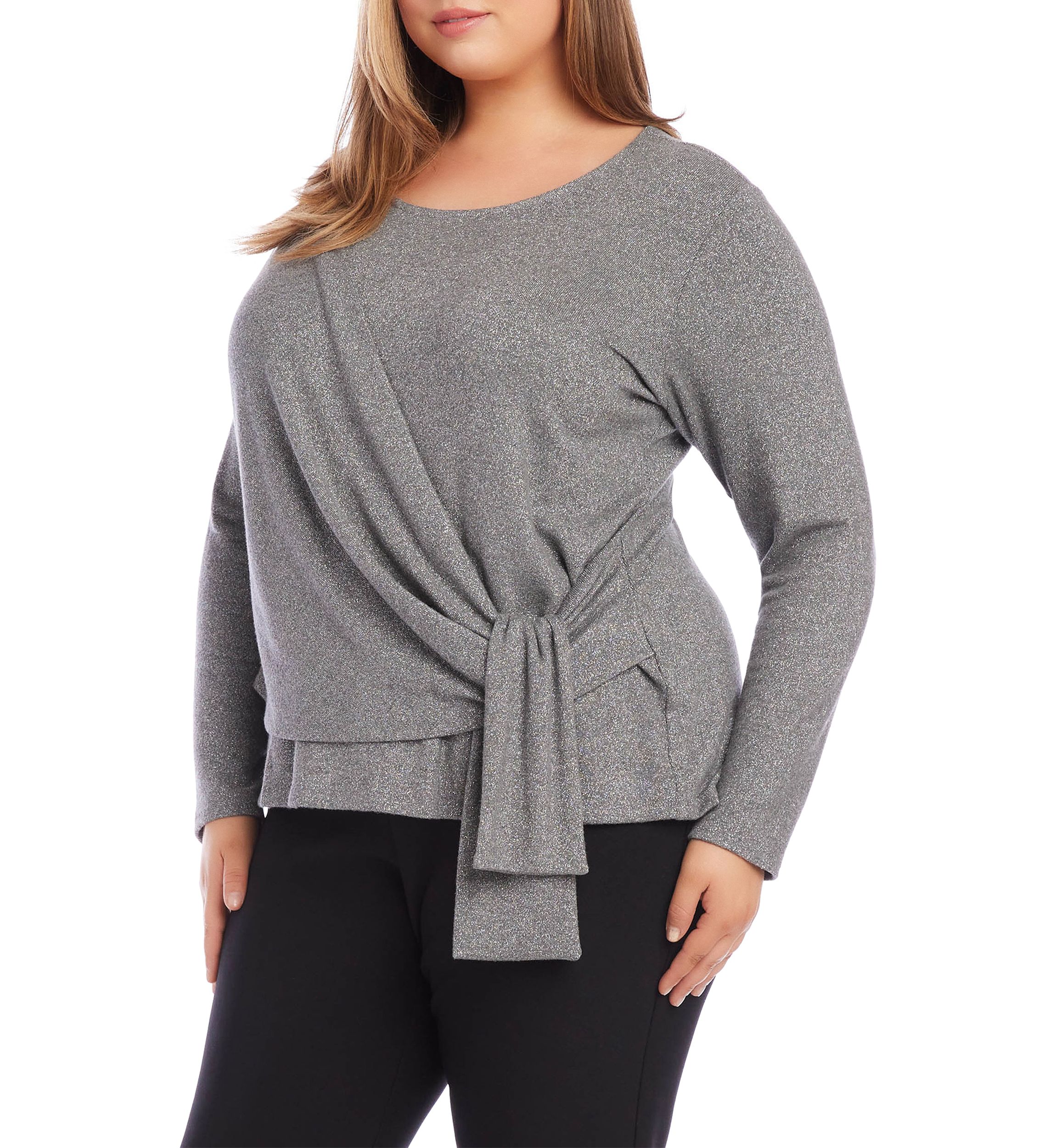Plus Size Drape Front Top