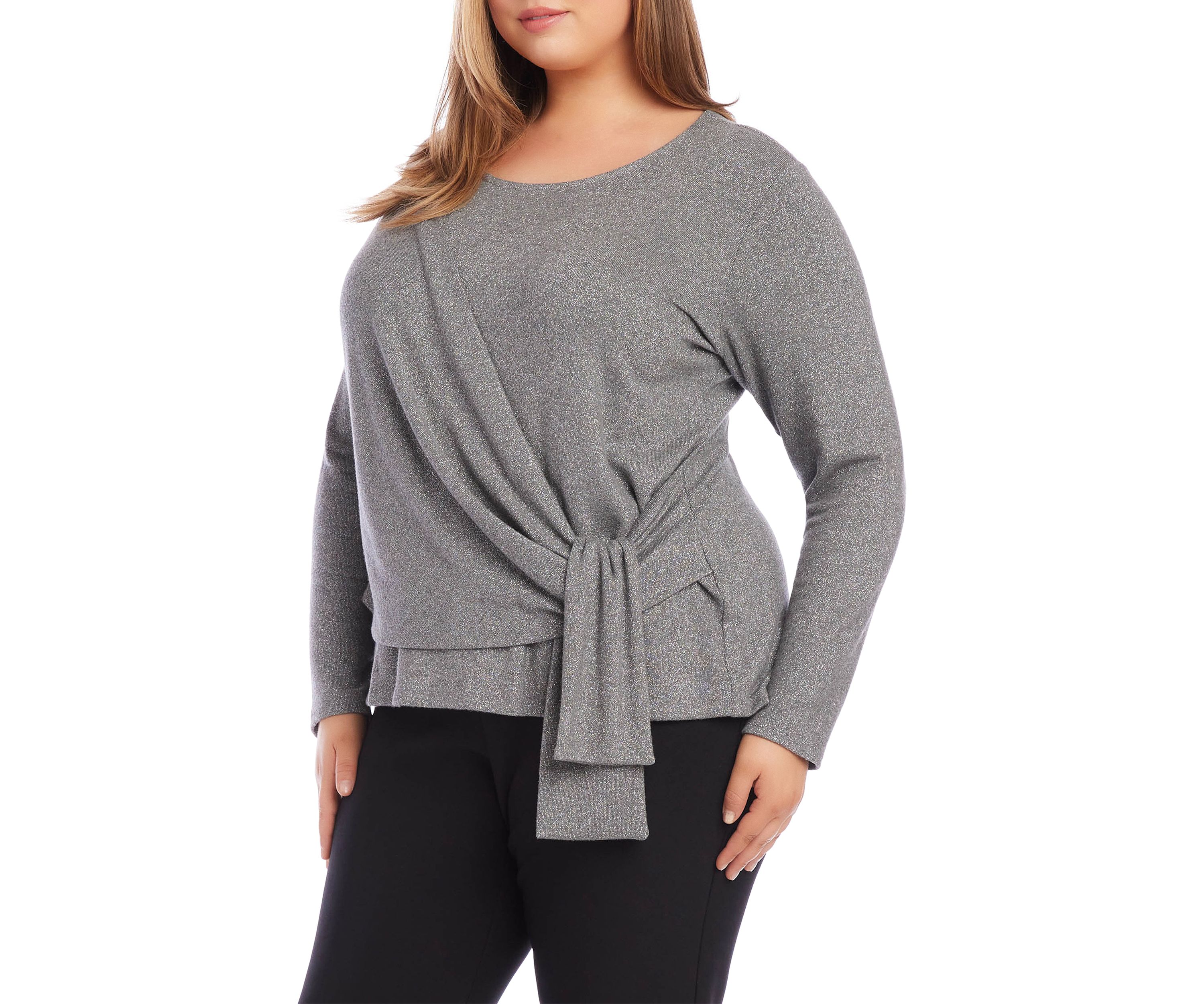 Plus Size Drape Front Top