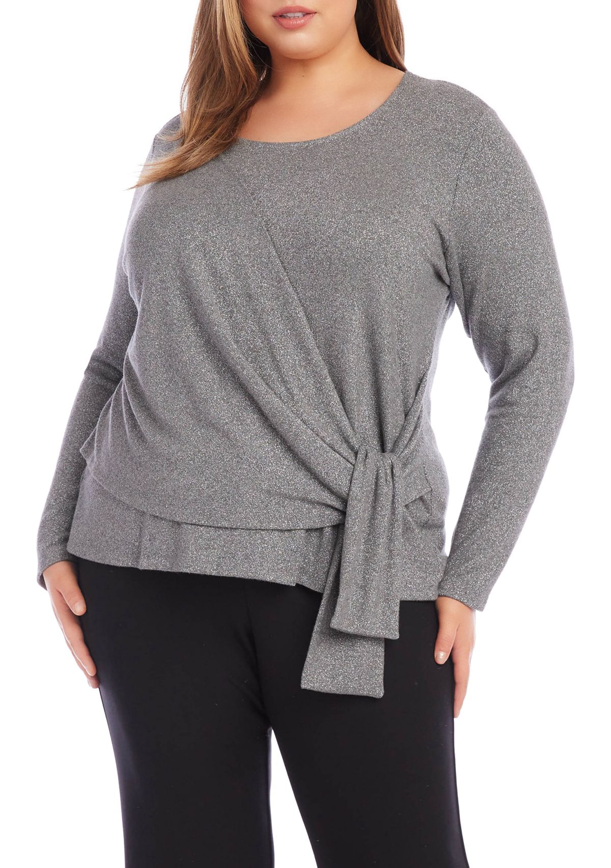 Plus Size Drape Front Top