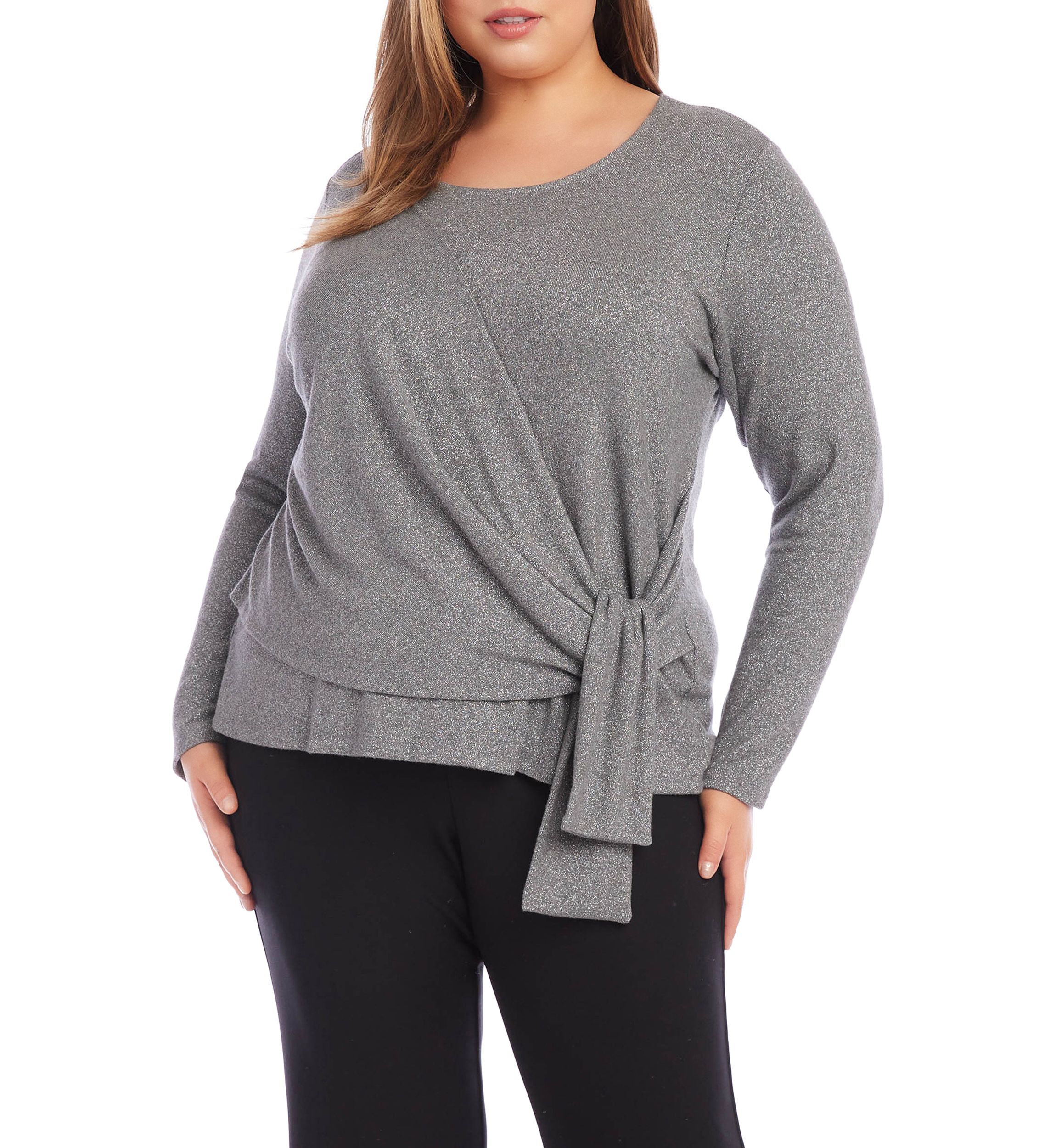 Plus Size Drape Front Top