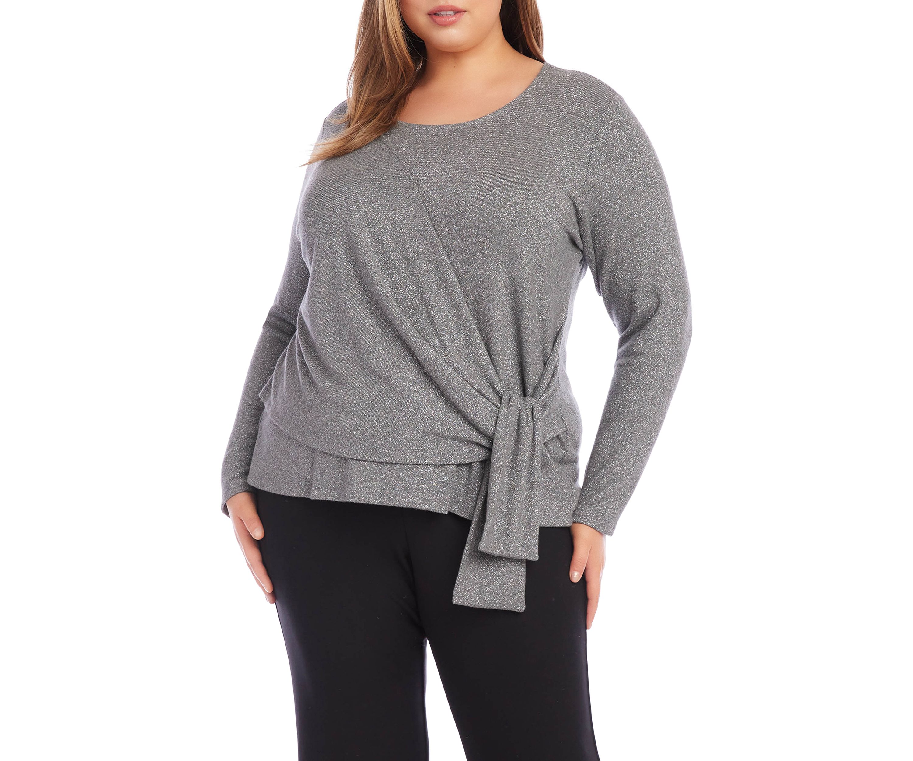 Plus Size Drape Front Top