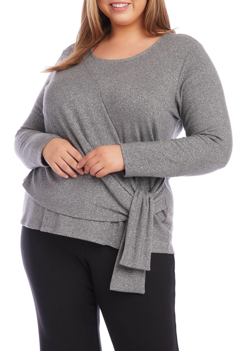 Plus Size Drape Front Top