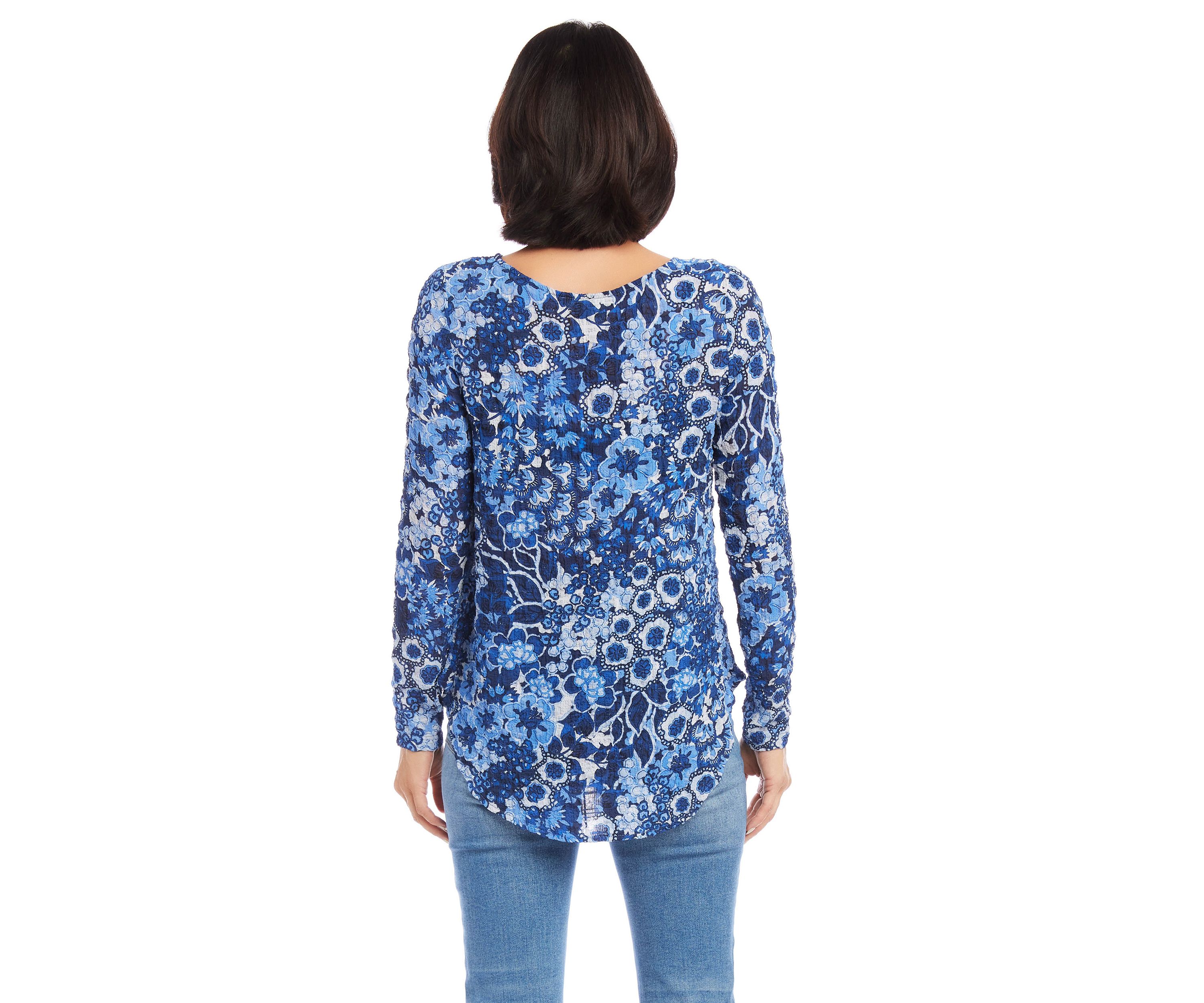 Womens Long Sleeve Shirttail Top