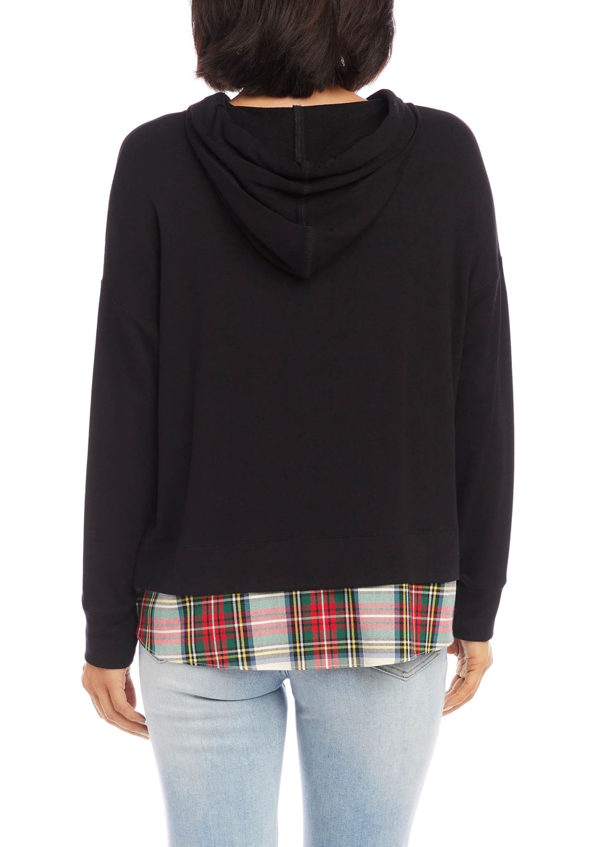 Womens Contrast Hem Hoodie
