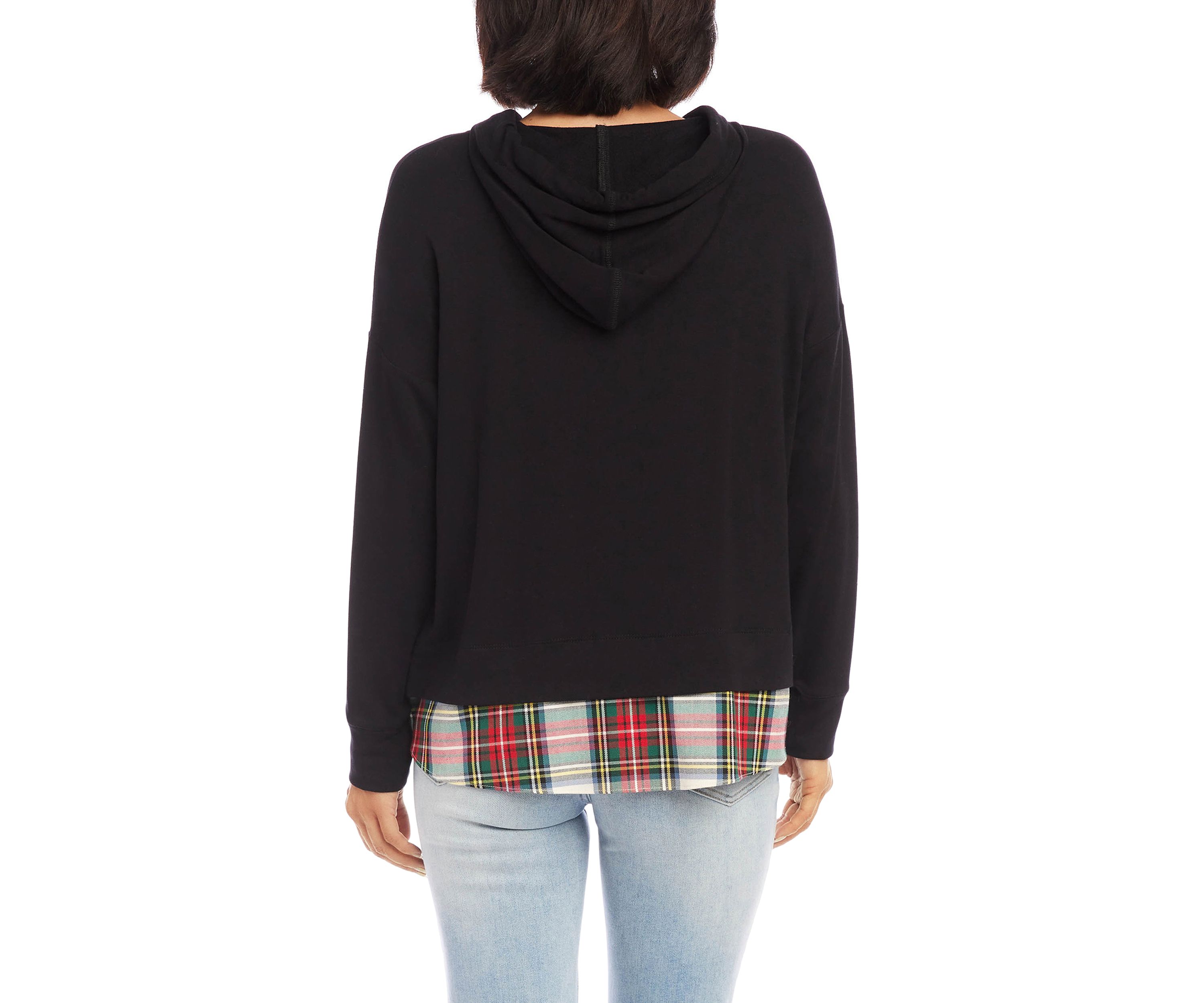 Womens Contrast Hem Hoodie