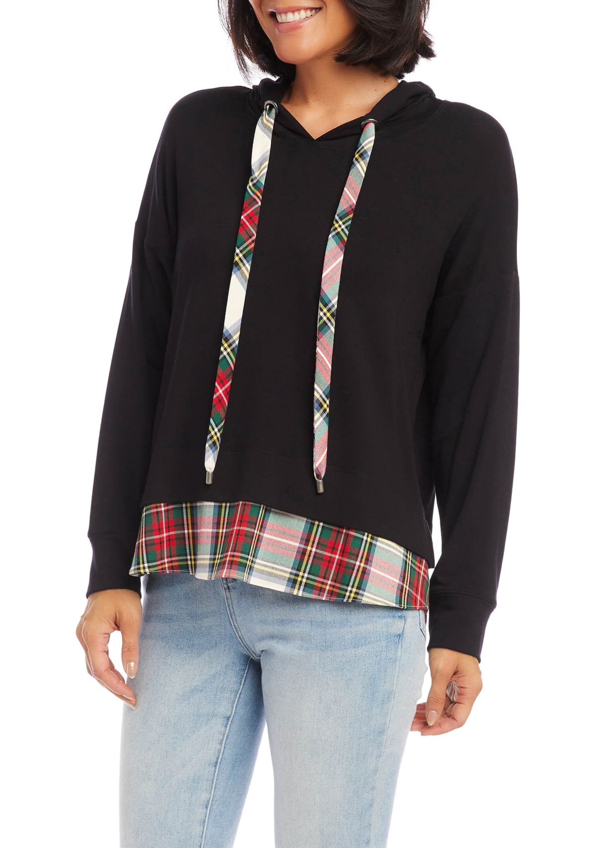 Womens Contrast Hem Hoodie