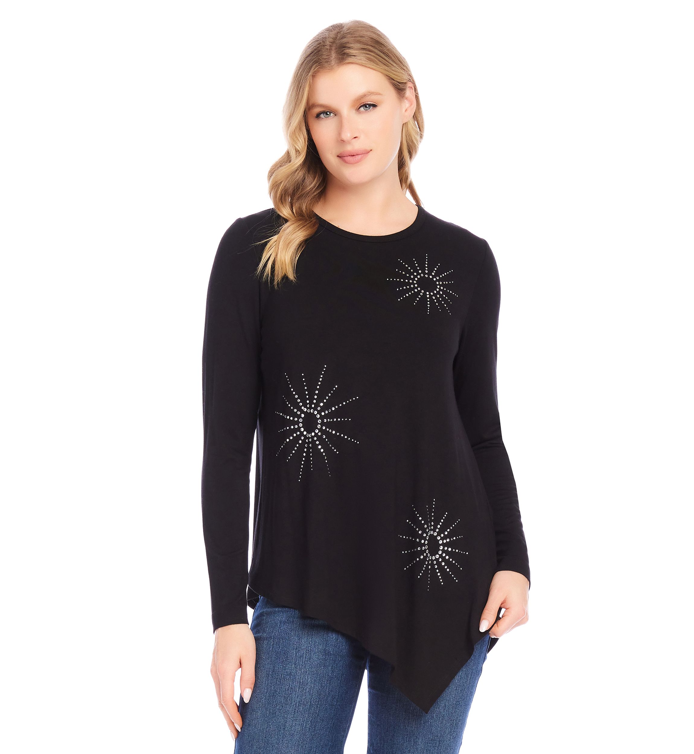 Petite Embellished Asymmetric Top