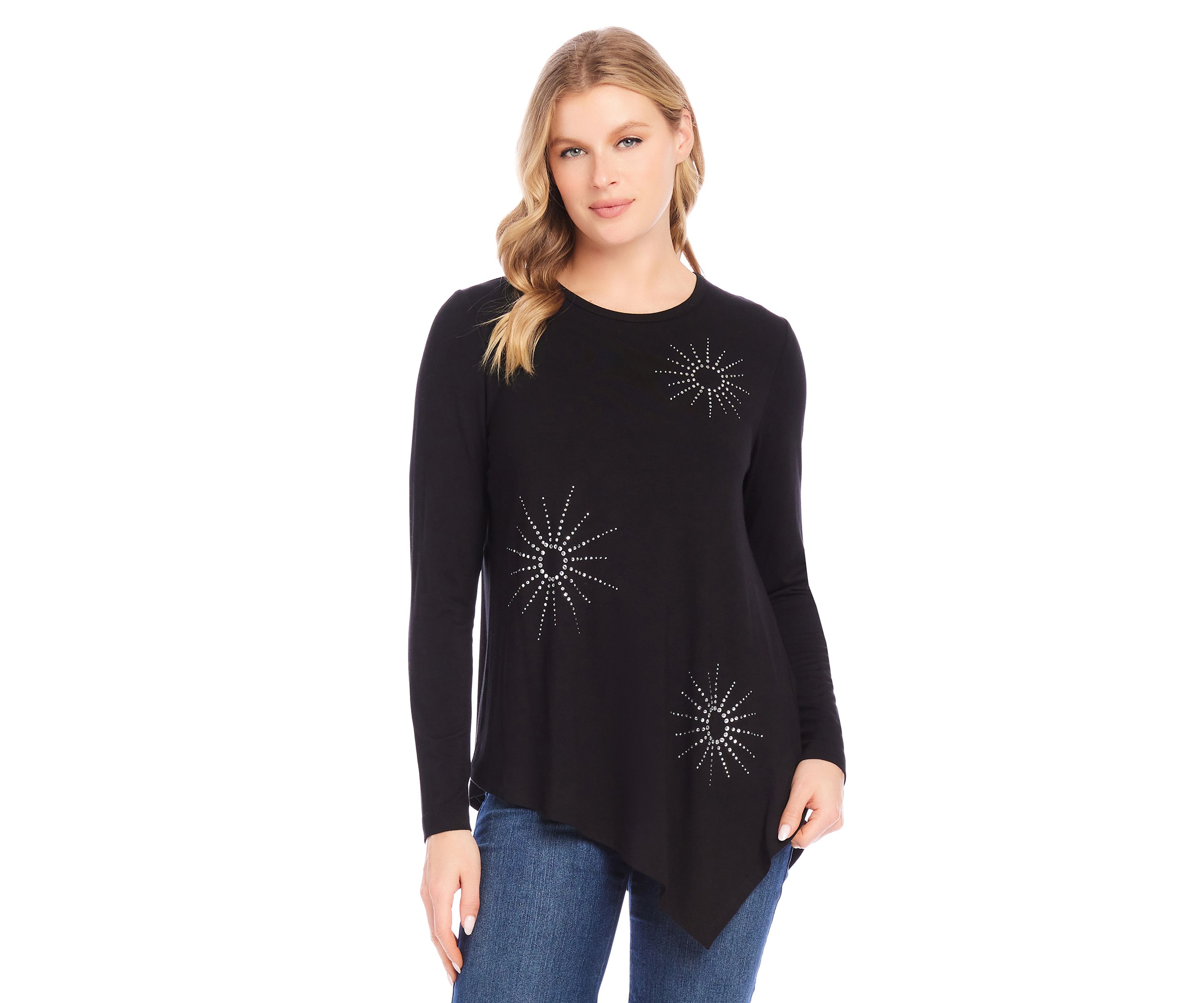 Petite Embellished Asymmetric Top