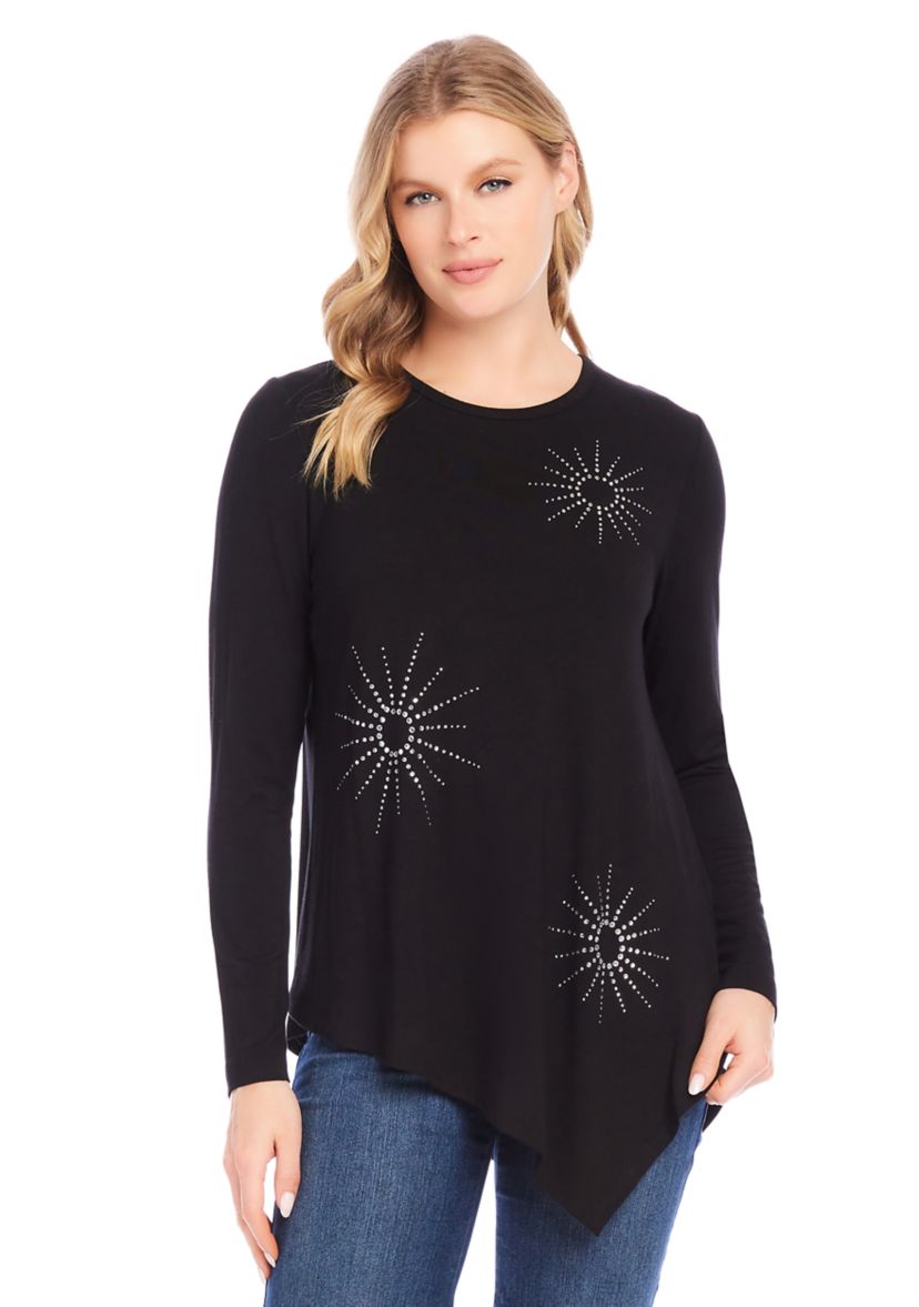 Petite Embellished Asymmetric Top