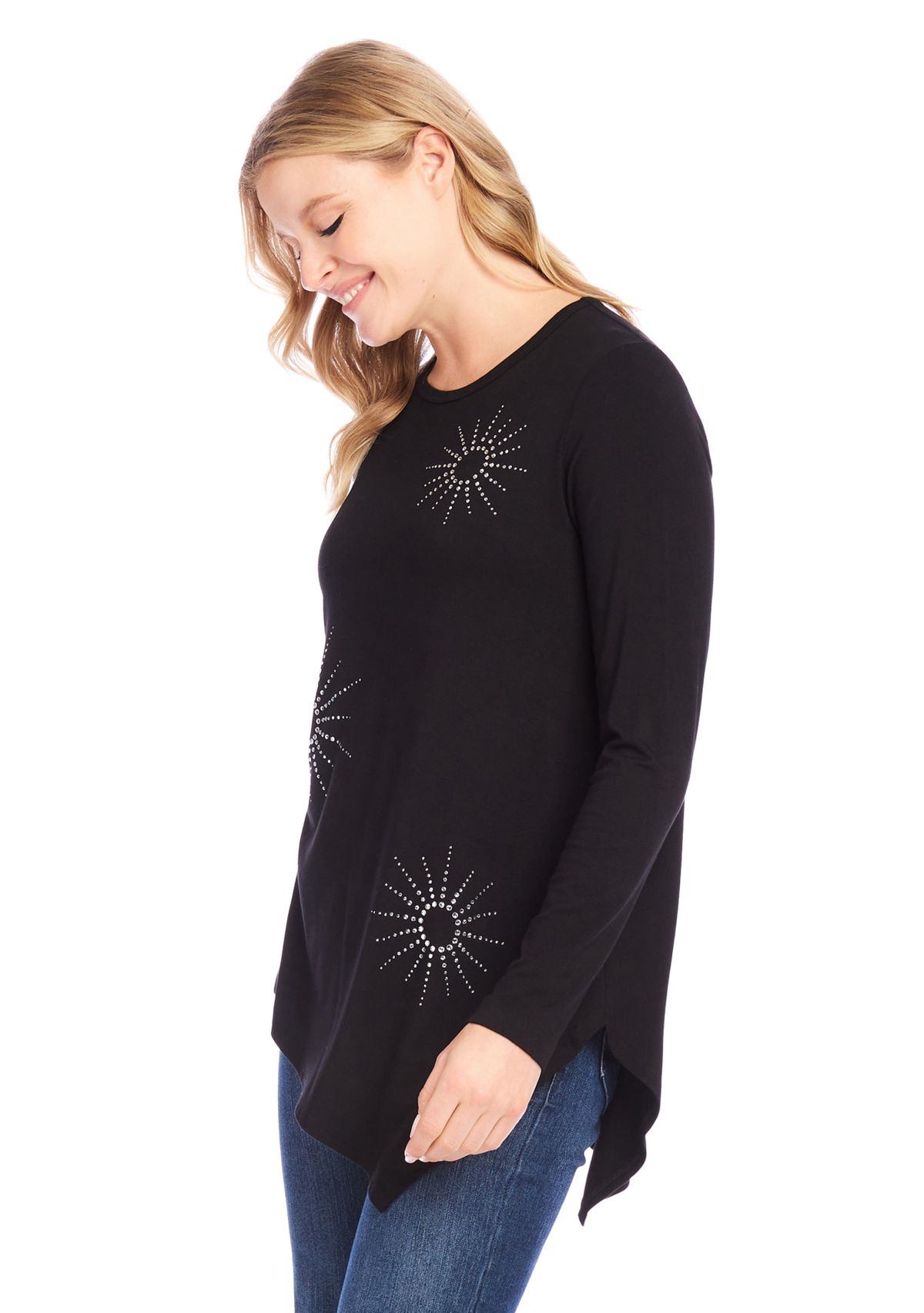 Petite Embellished Asymmetric Top