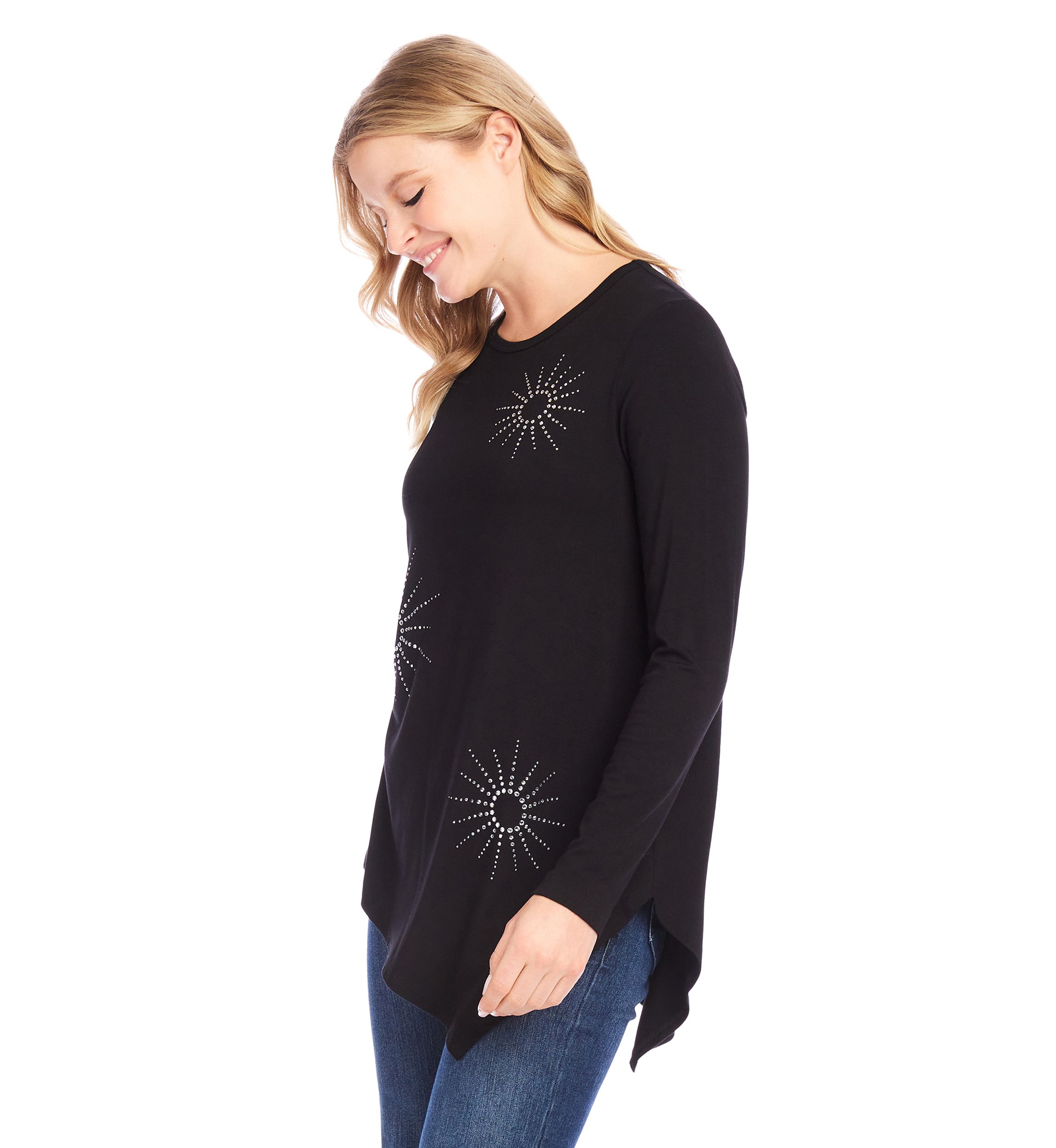 Petite Embellished Asymmetric Top