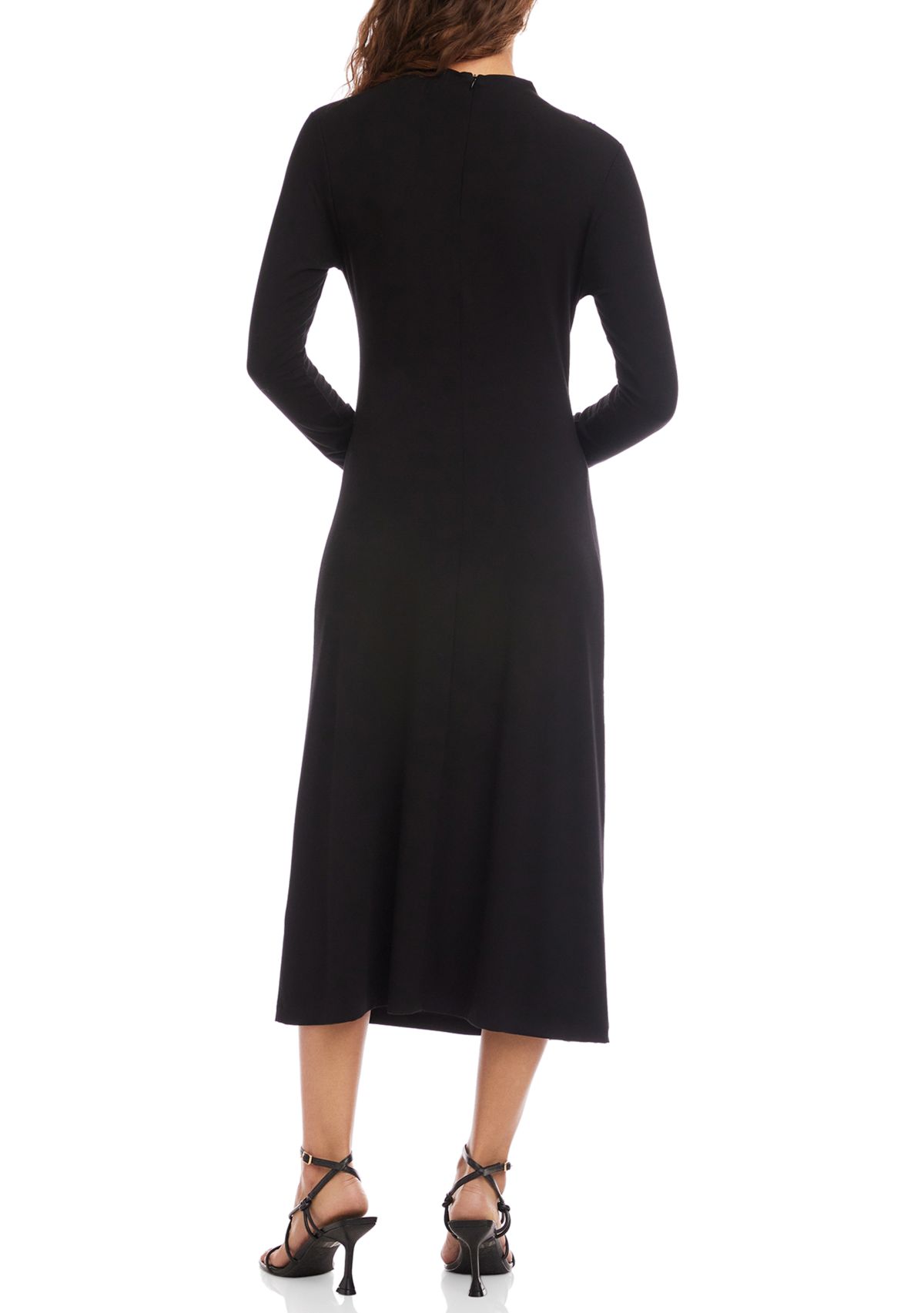 Womens Elise Long Sleeve Side-Shirred Dress