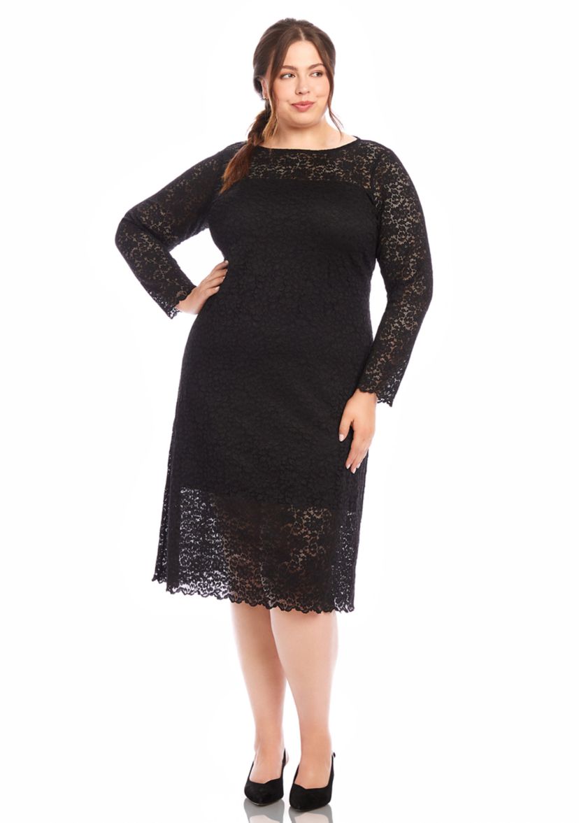 Plus Size Column Lace Dress