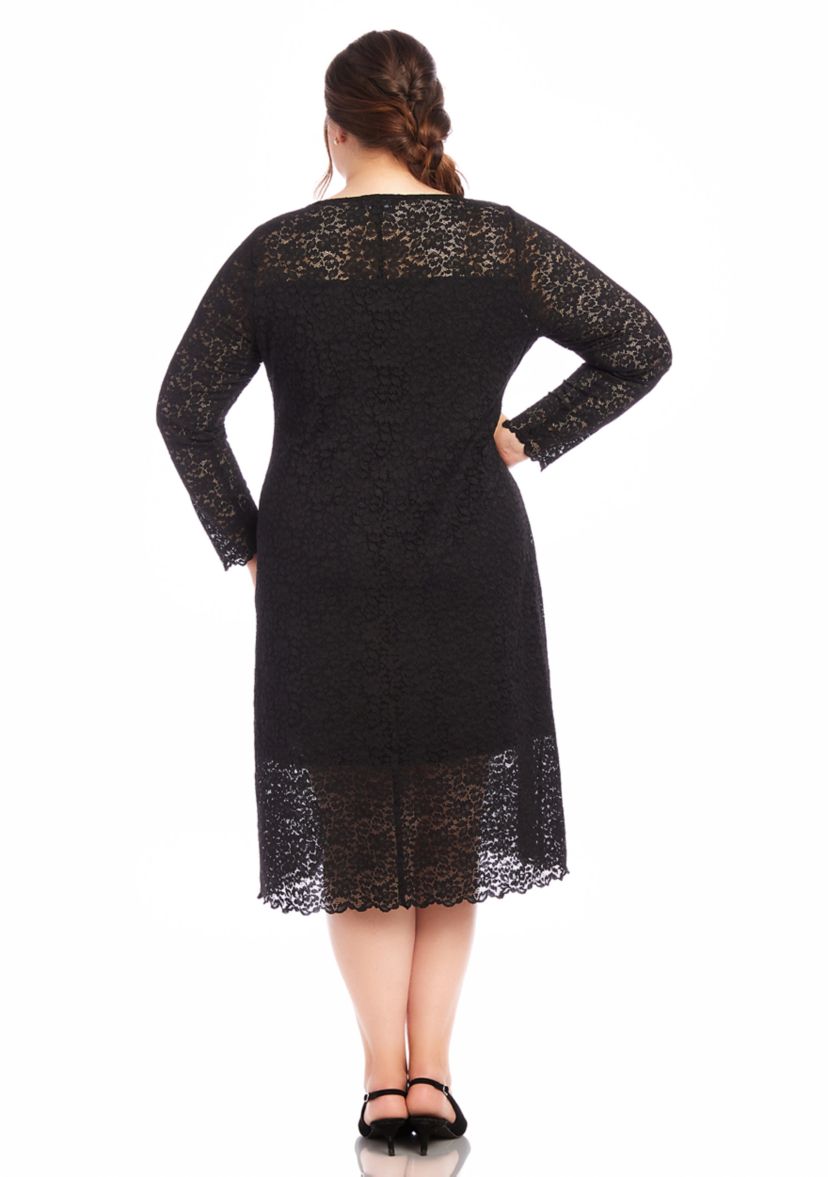 Plus Size Column Lace Dress
