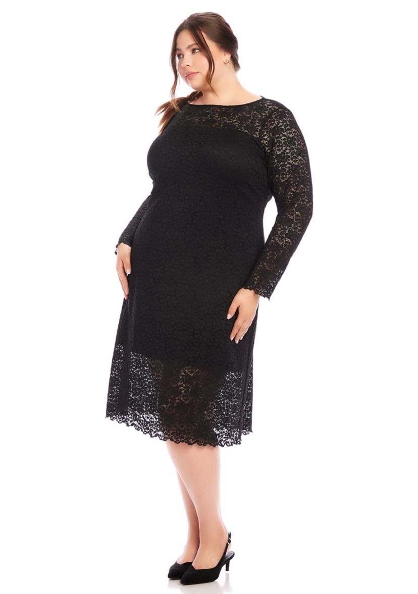 Plus Size Column Lace Dress