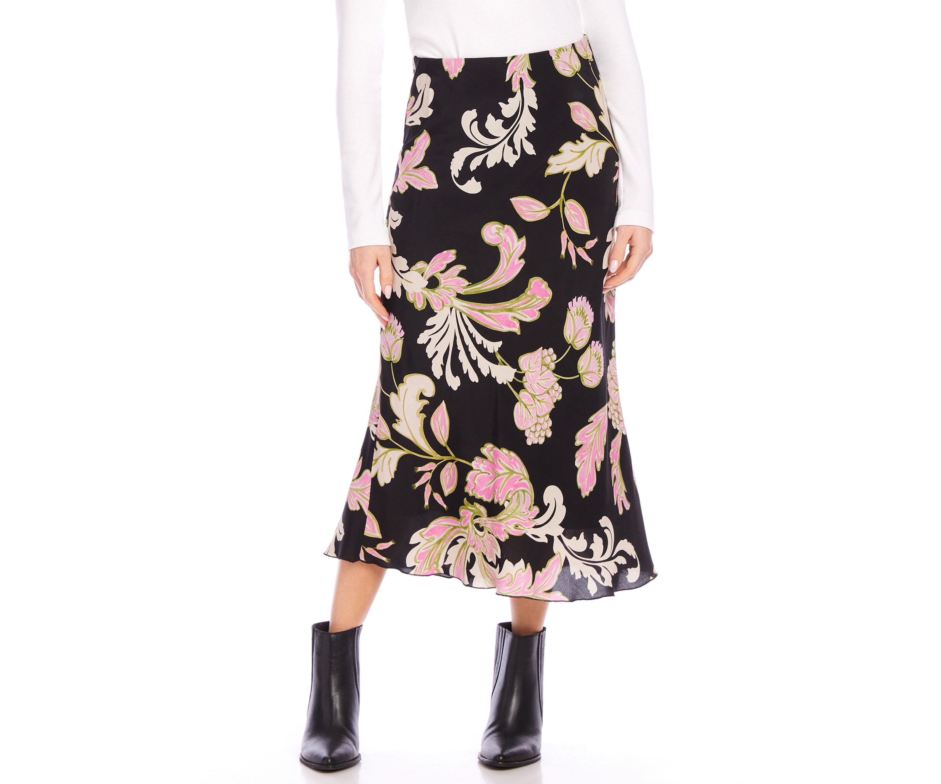 Womens Bias Cut Midi Skirt