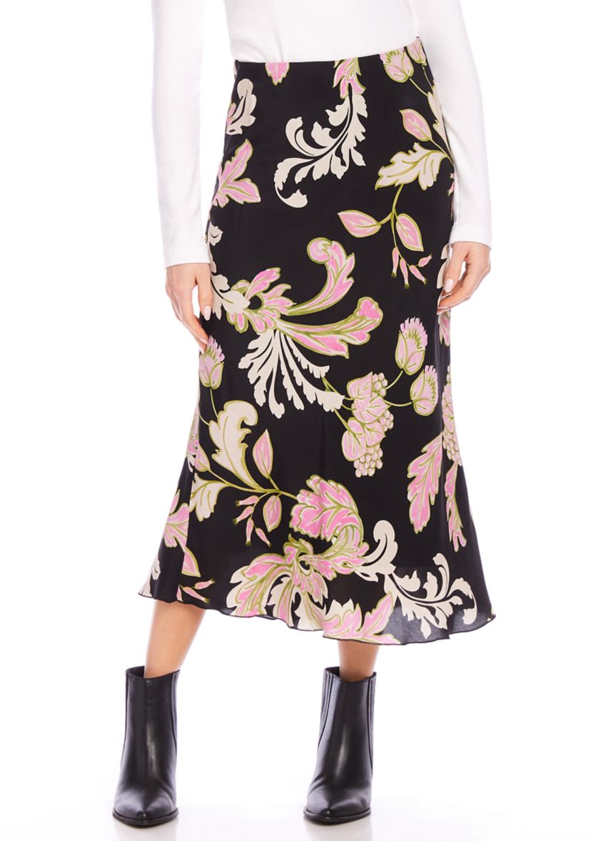 Womens Bias Cut Midi Skirt