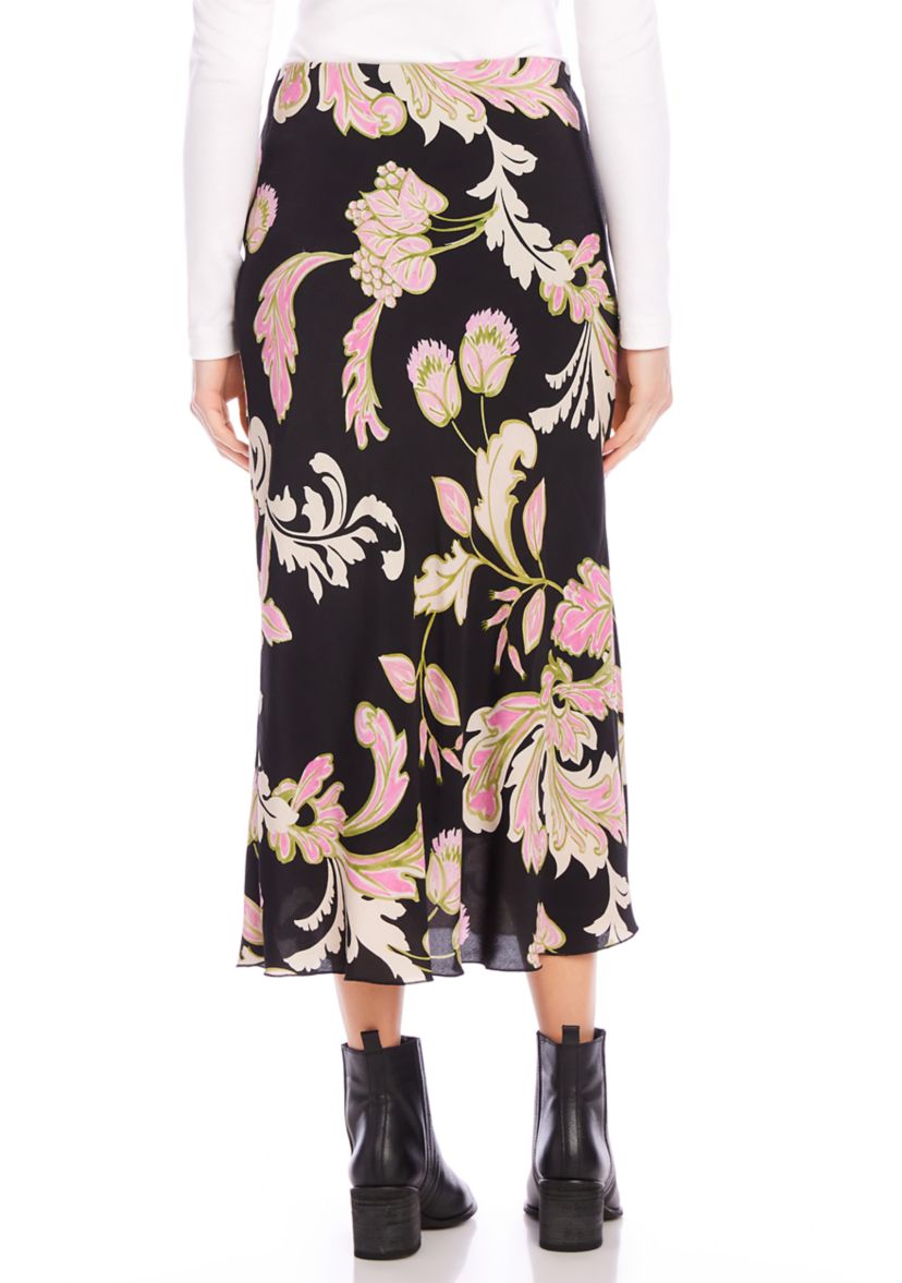 Womens Bias Cut Midi Skirt