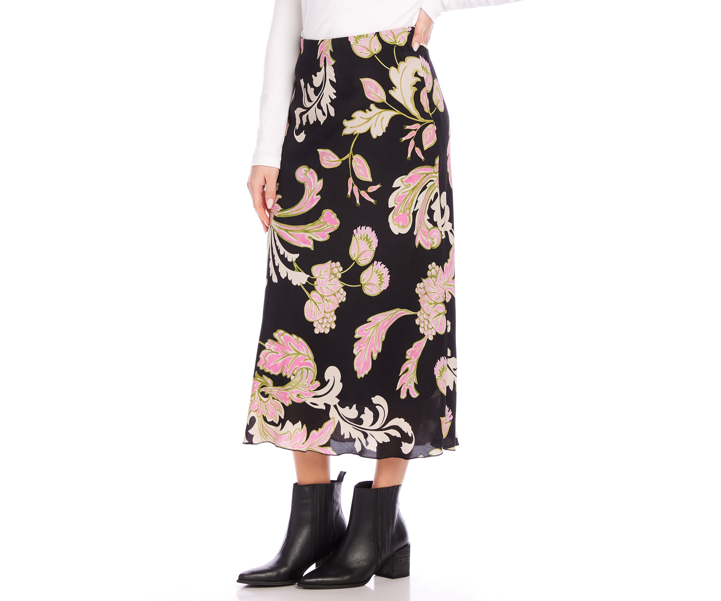 Womens Bias Cut Midi Skirt