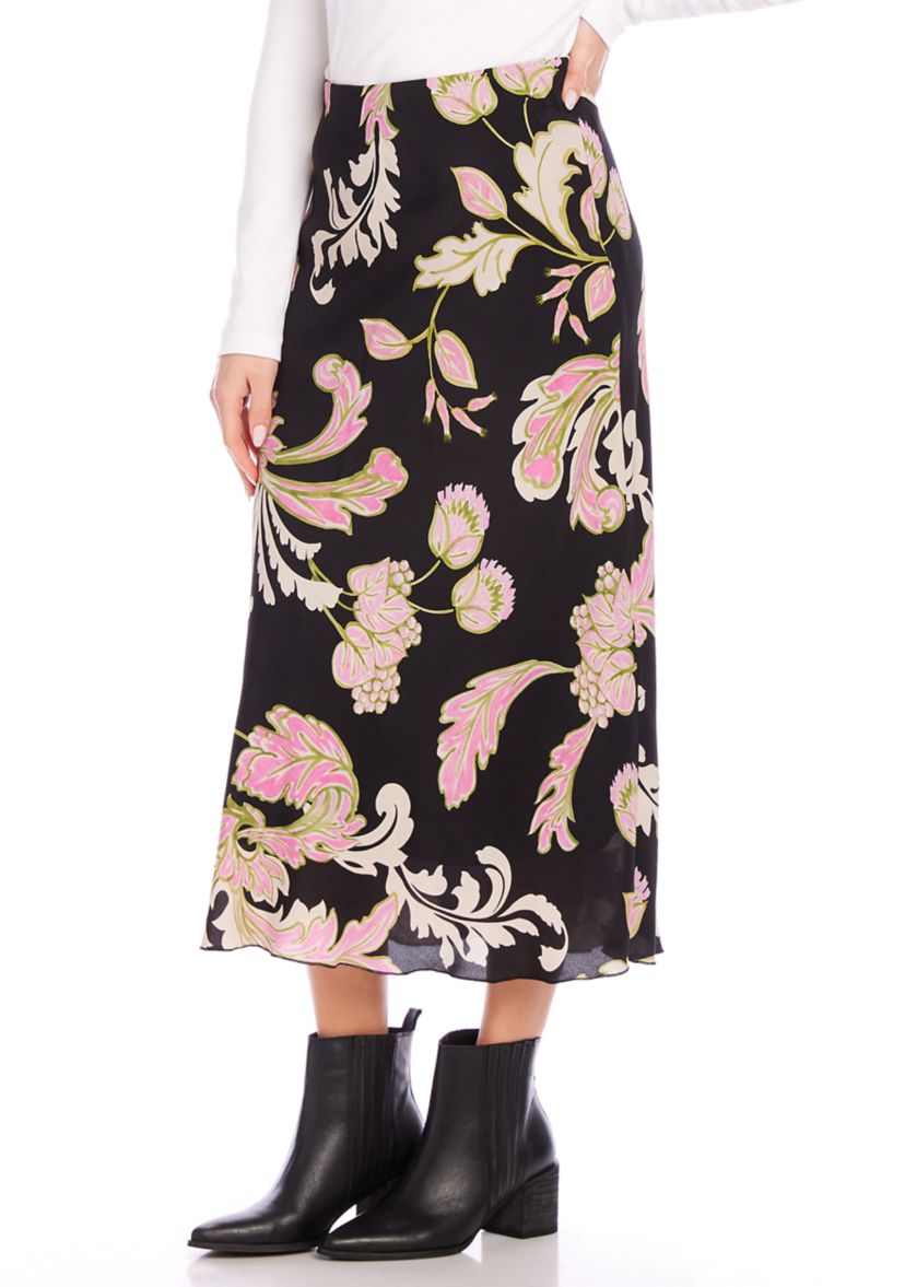 Womens Bias Cut Midi Skirt