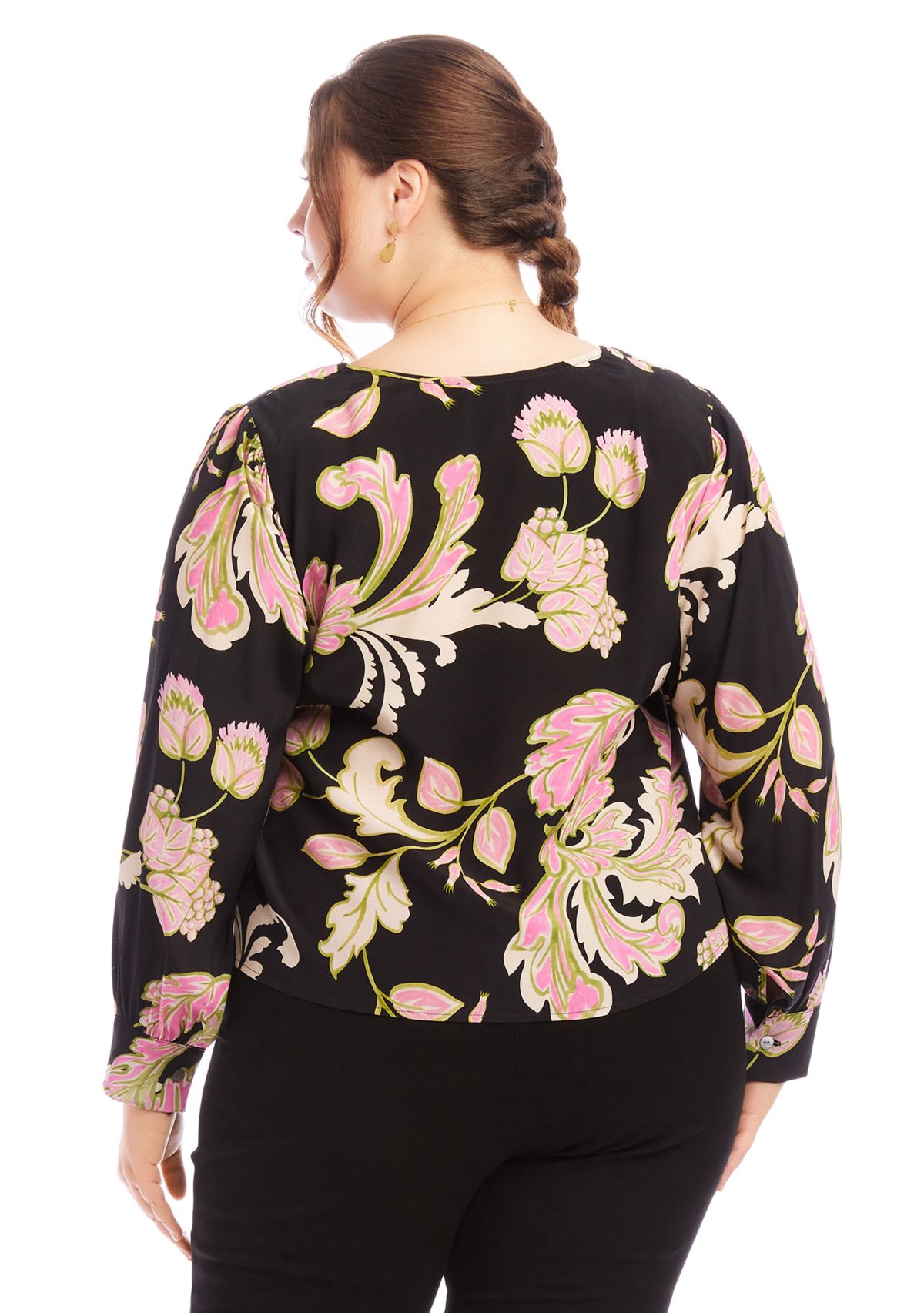 Plus Size Drape Front Top