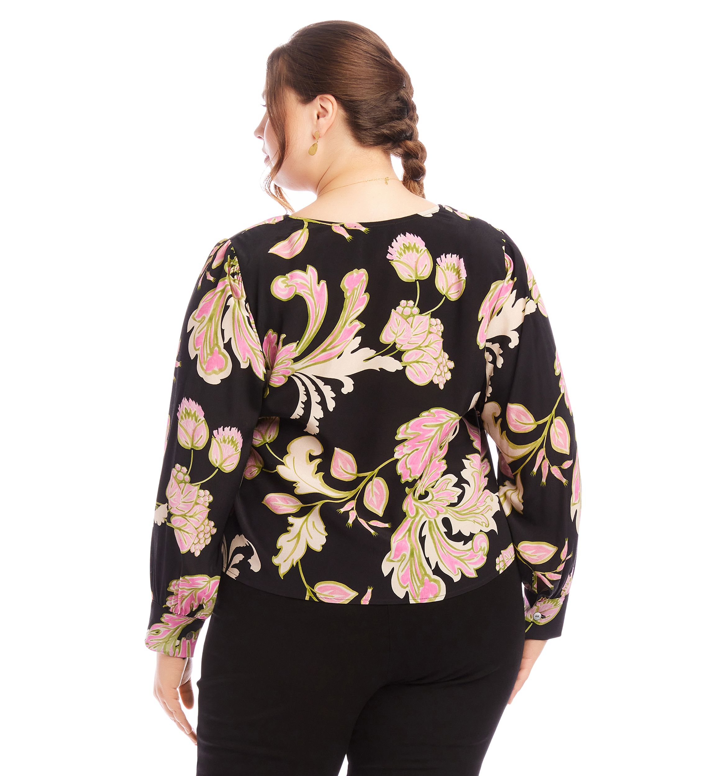 Plus Size Drape Front Top