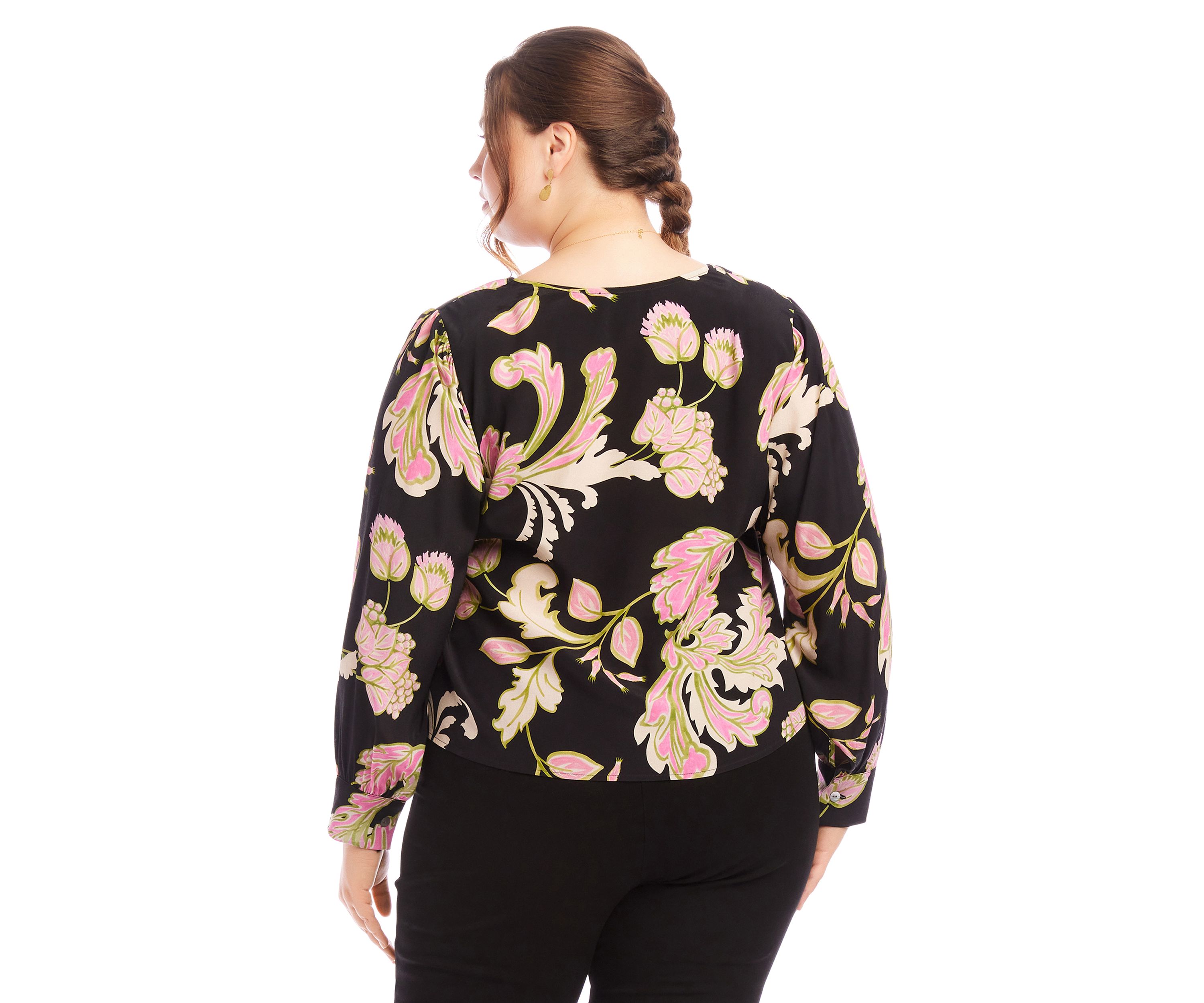 Plus Size Drape Front Top