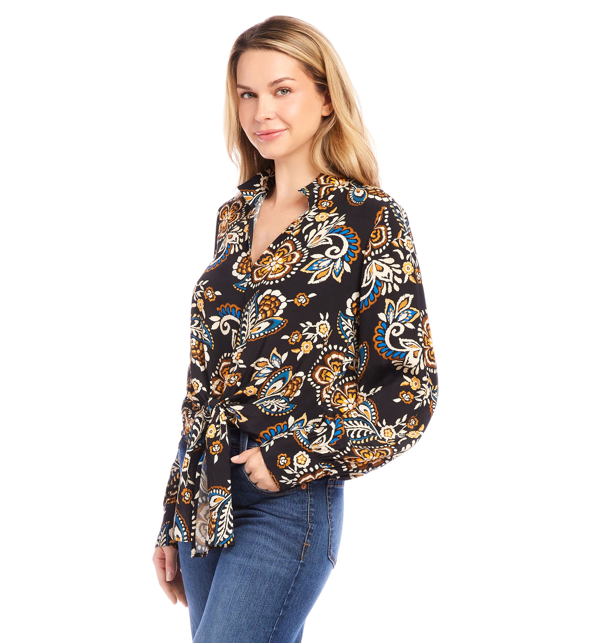 Womens Tie Front Top