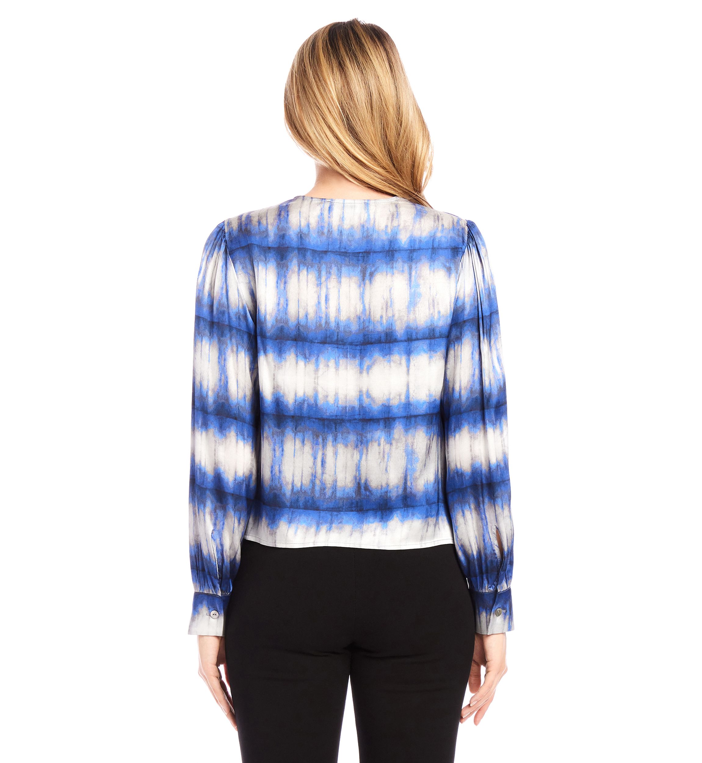 Womens Satin Drape Front Top