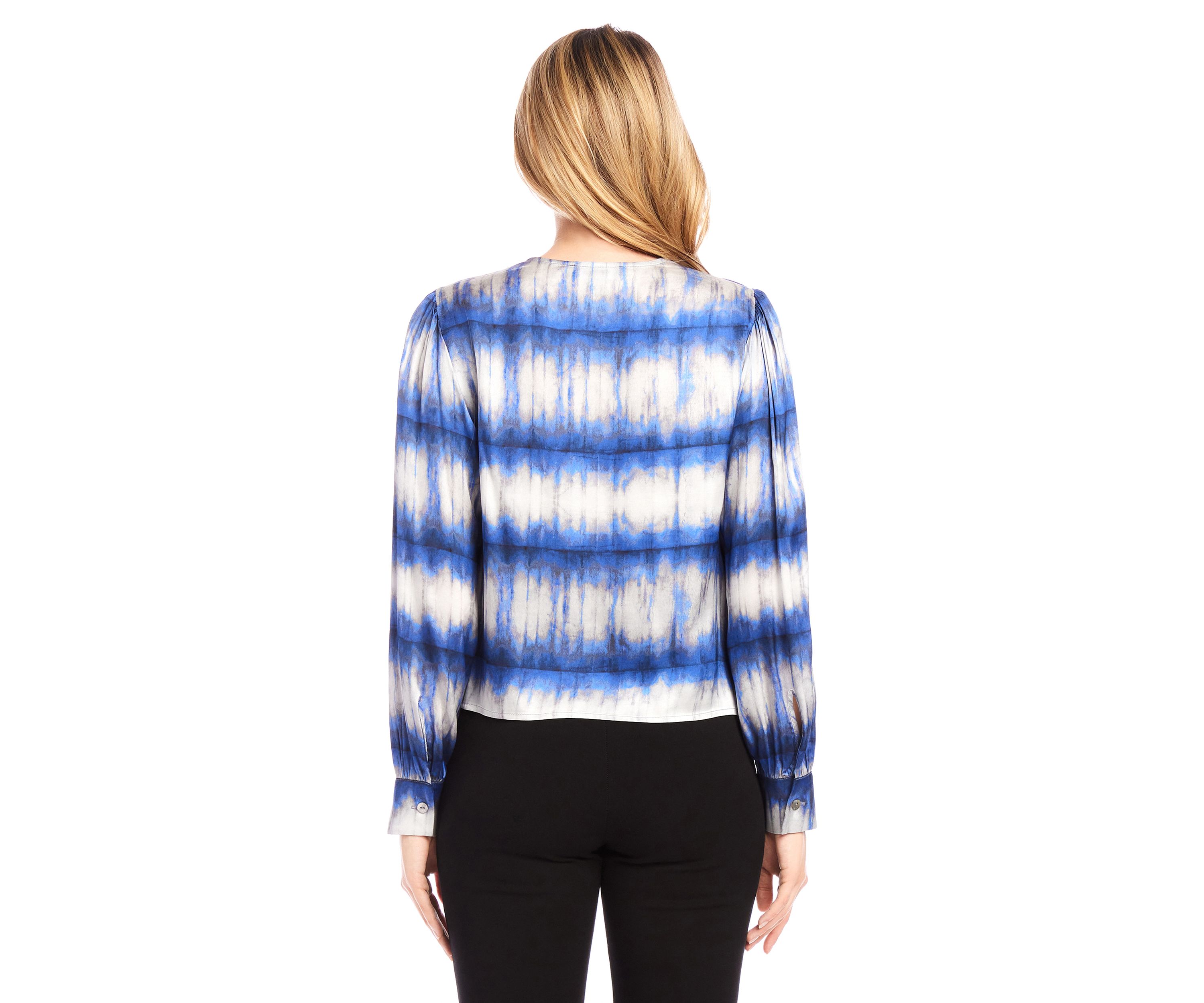 Womens Satin Drape Front Top