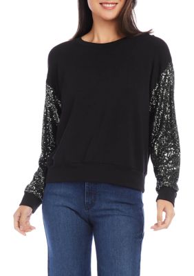 Women's Sequin Sleeve Top