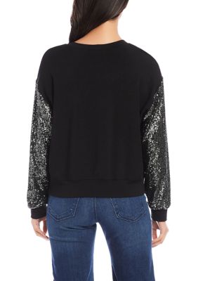 Women's Sequin Sleeve Top