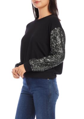 Women's Sequin Sleeve Top