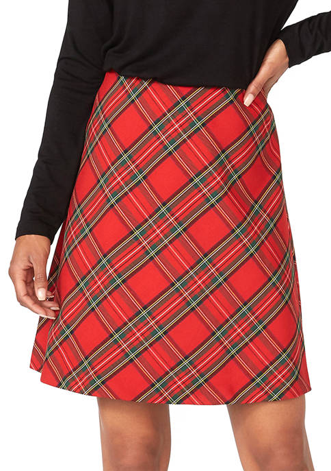 Womens Bias Cut Tartan Skirt 