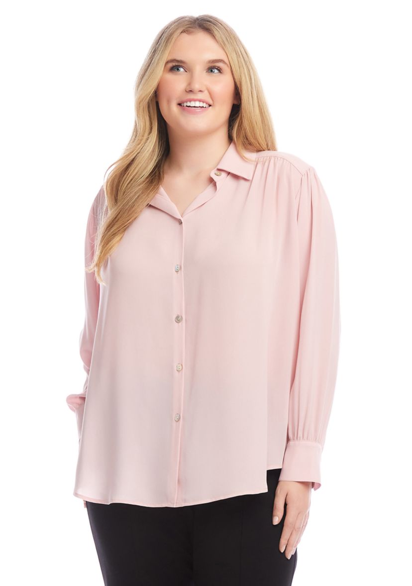 Plus Size Dropped Shoulder Blouse