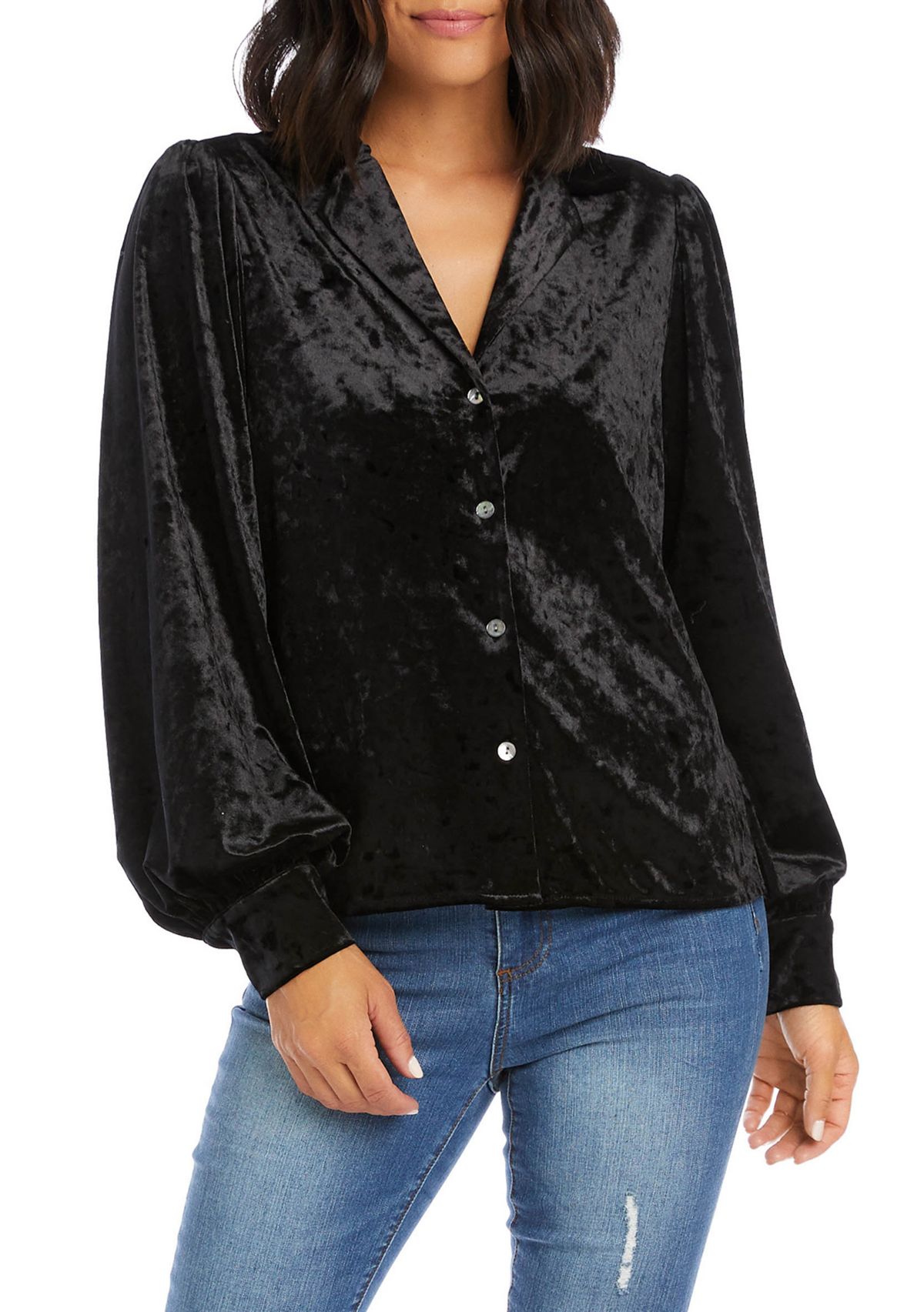 Womens Crushed Velvet Shirt 