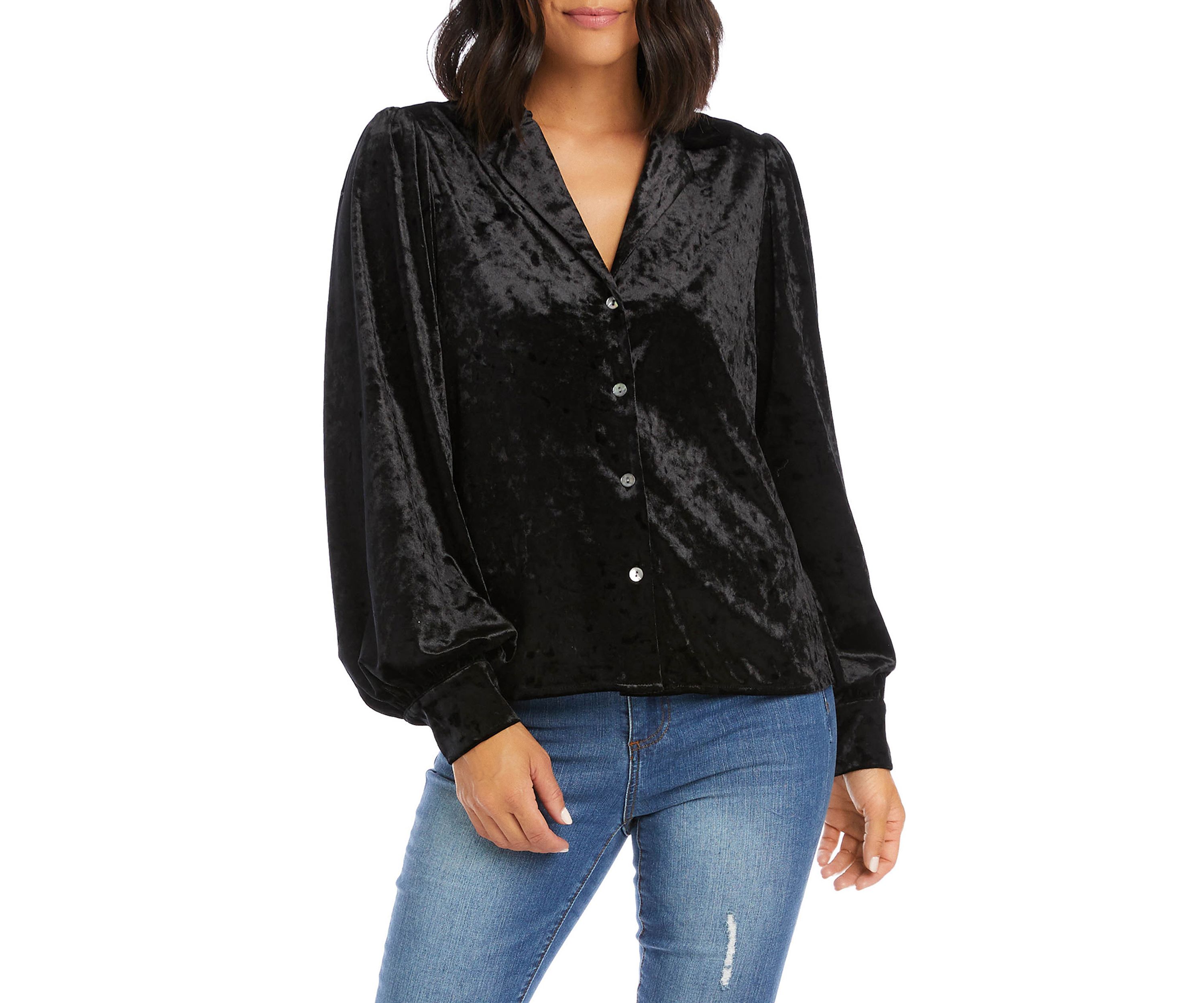 Womens Crushed Velvet Shirt 
